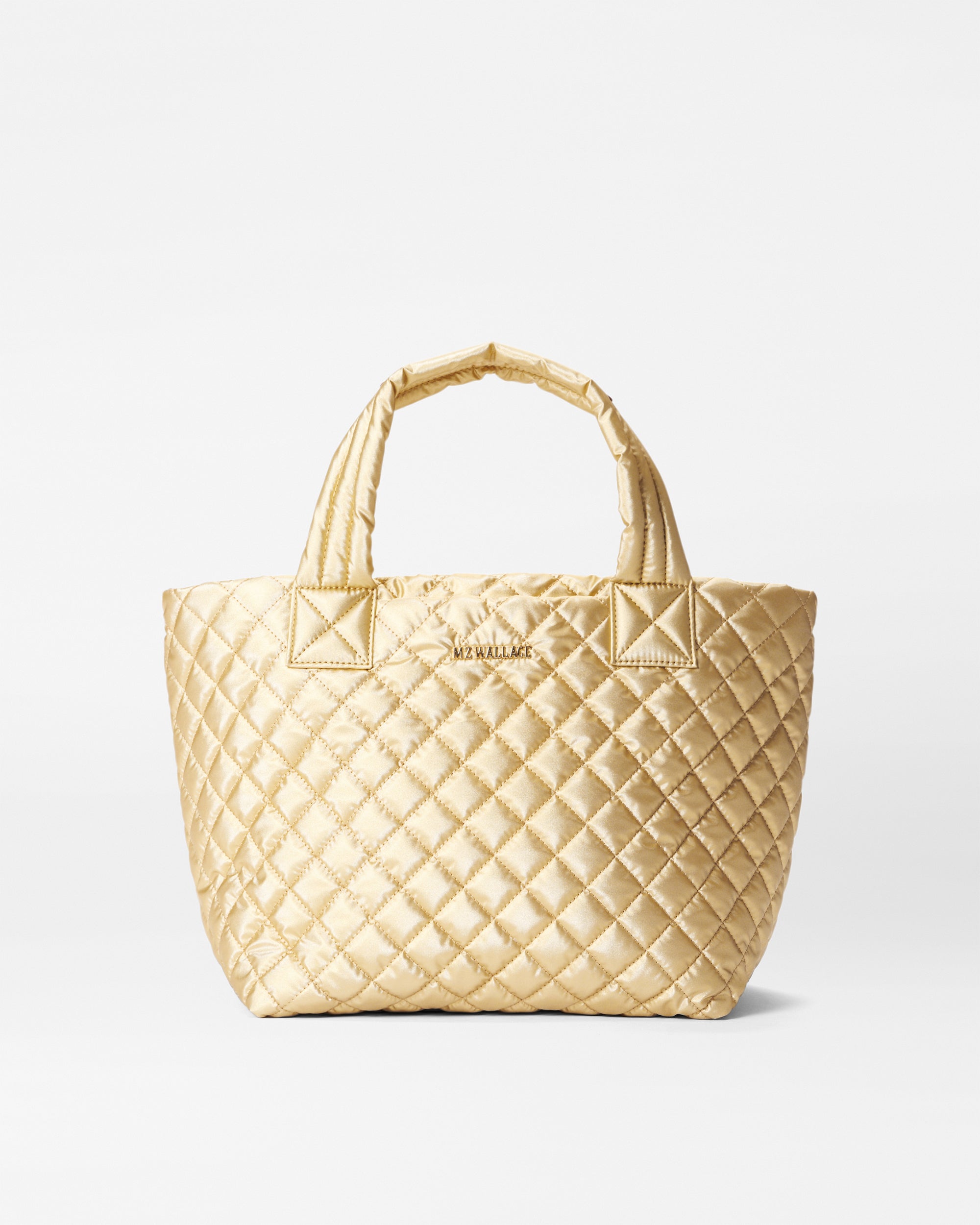 Deluxe Small Metro Quilted Tote Bag in Light Gold | MZ Wallace