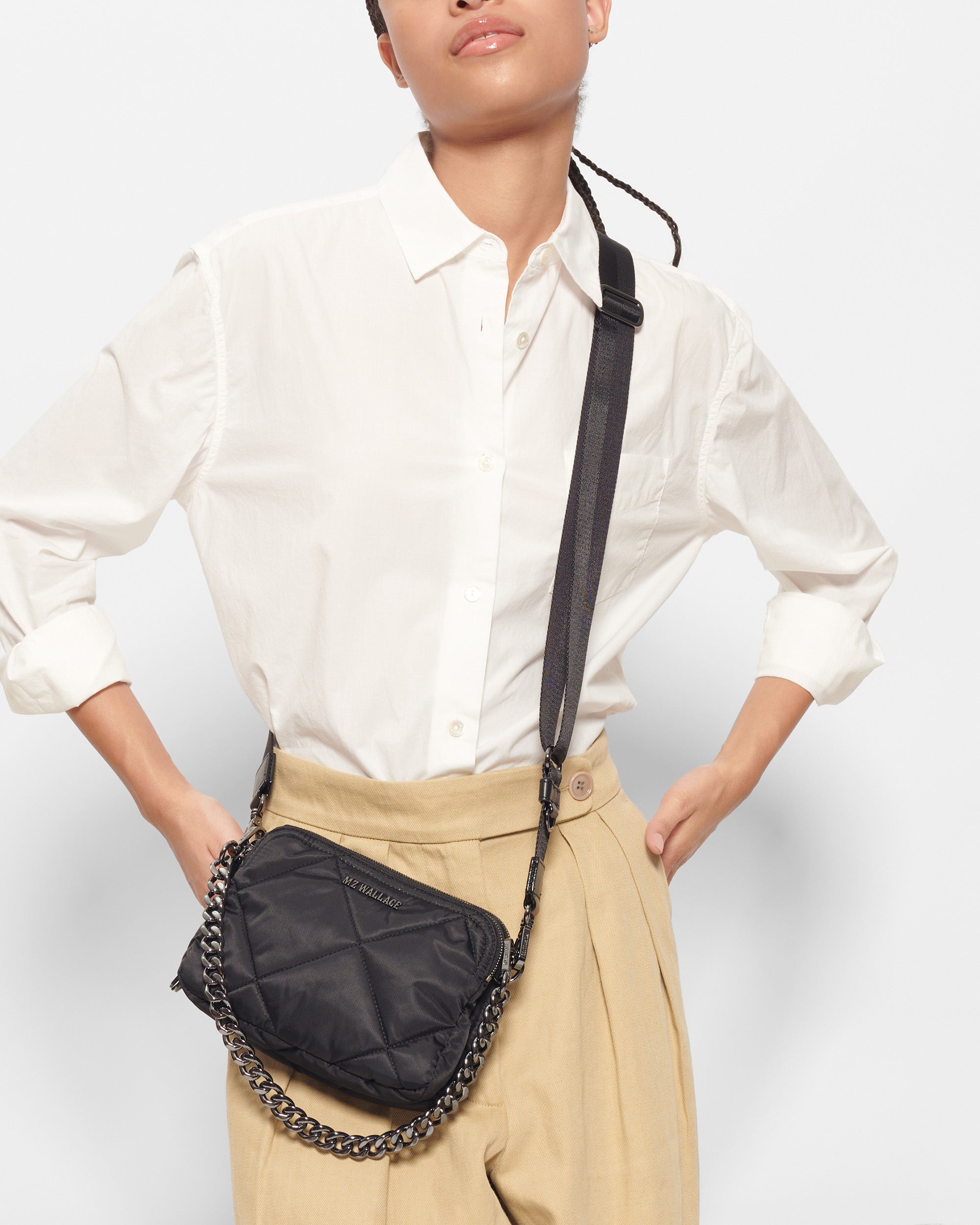 MZ Wallace Black Quilted Bowery Shoulder Bag