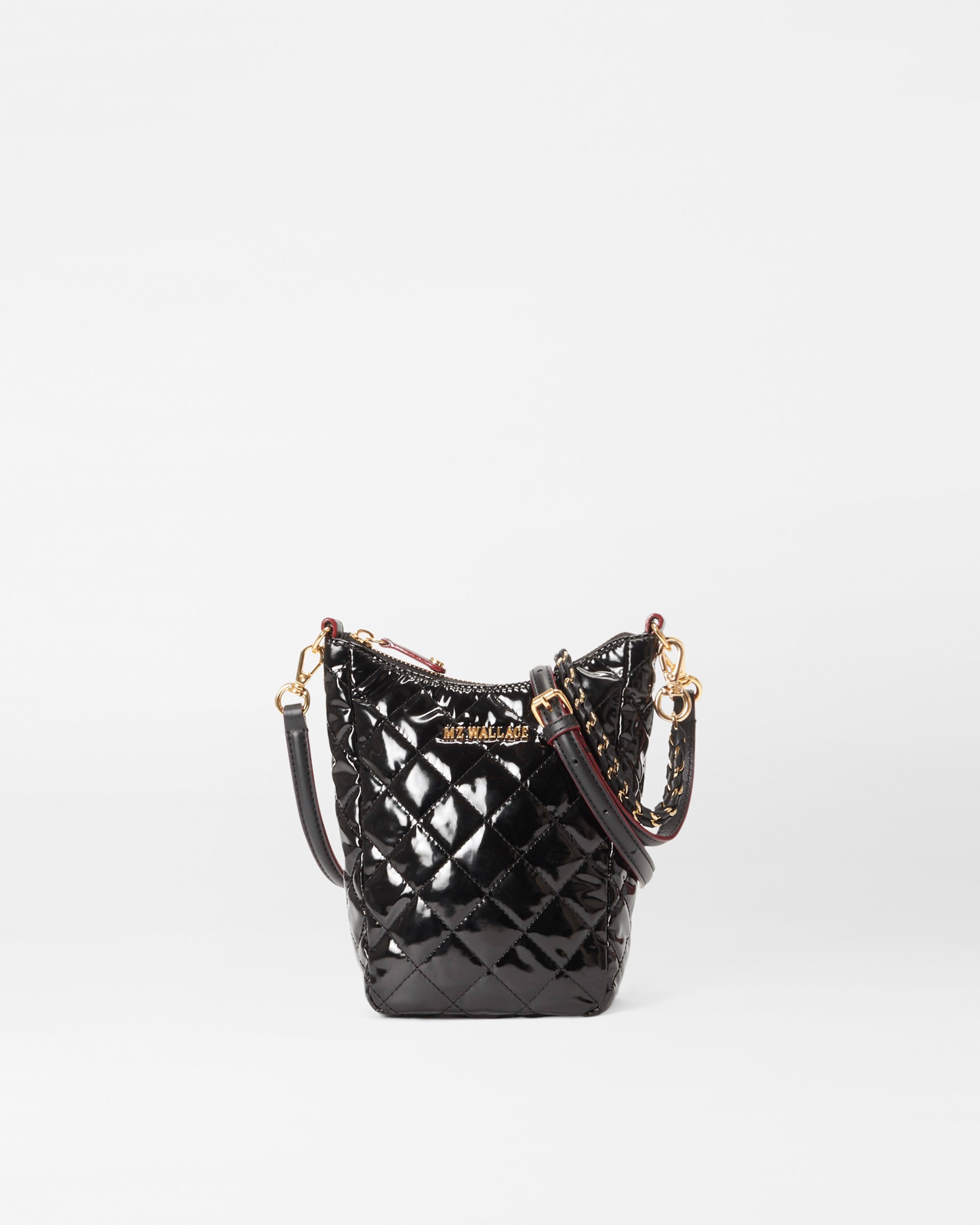 MZ Wallace Black Lacquer Crosby Crossbody Sling Bag