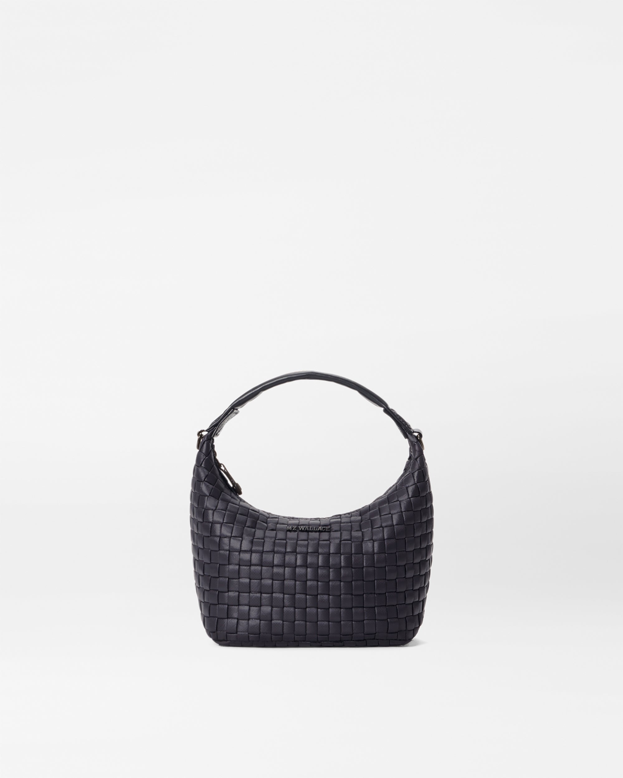 MZ Wallace Mini Woven Hobo Bag Black