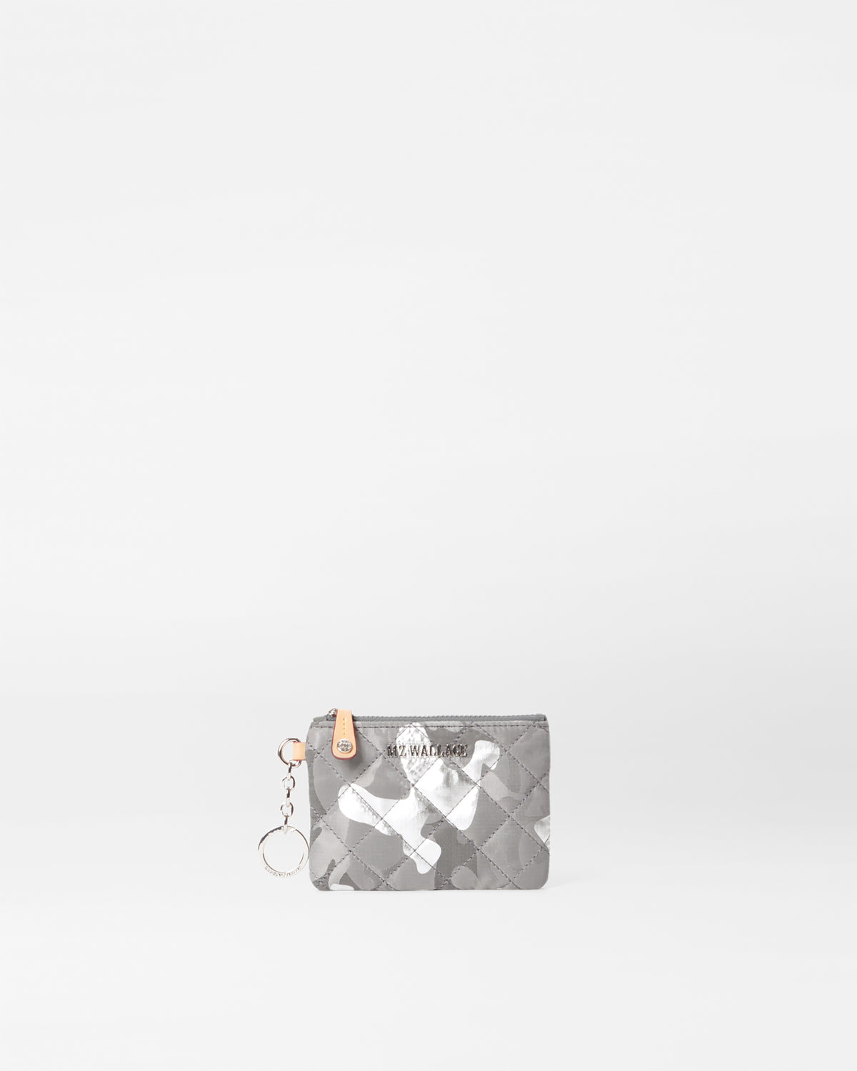 Silver Metallic Camo Flat Metro Key Pouch