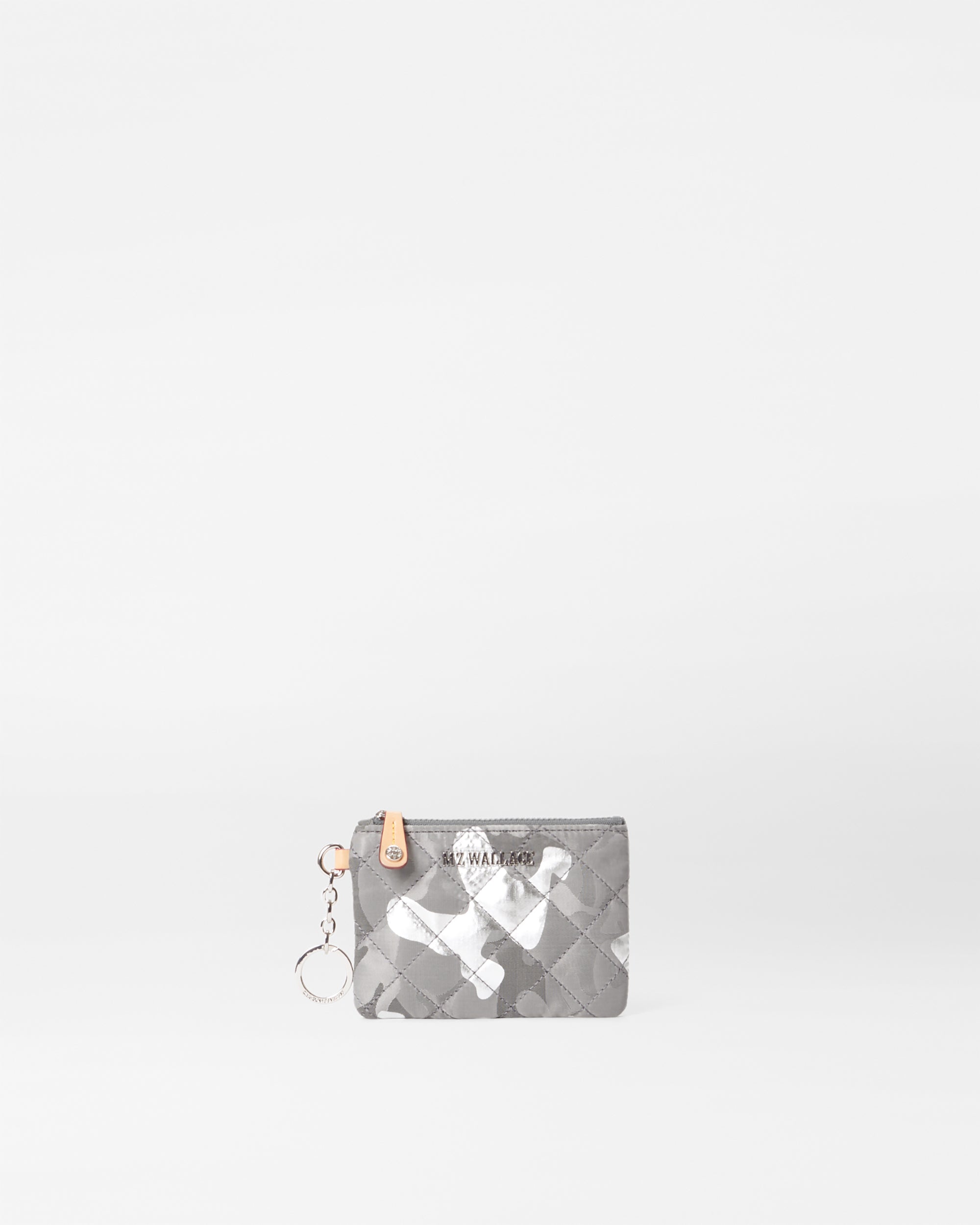 Silver Metallic Camo Flat Metro Key Pouch