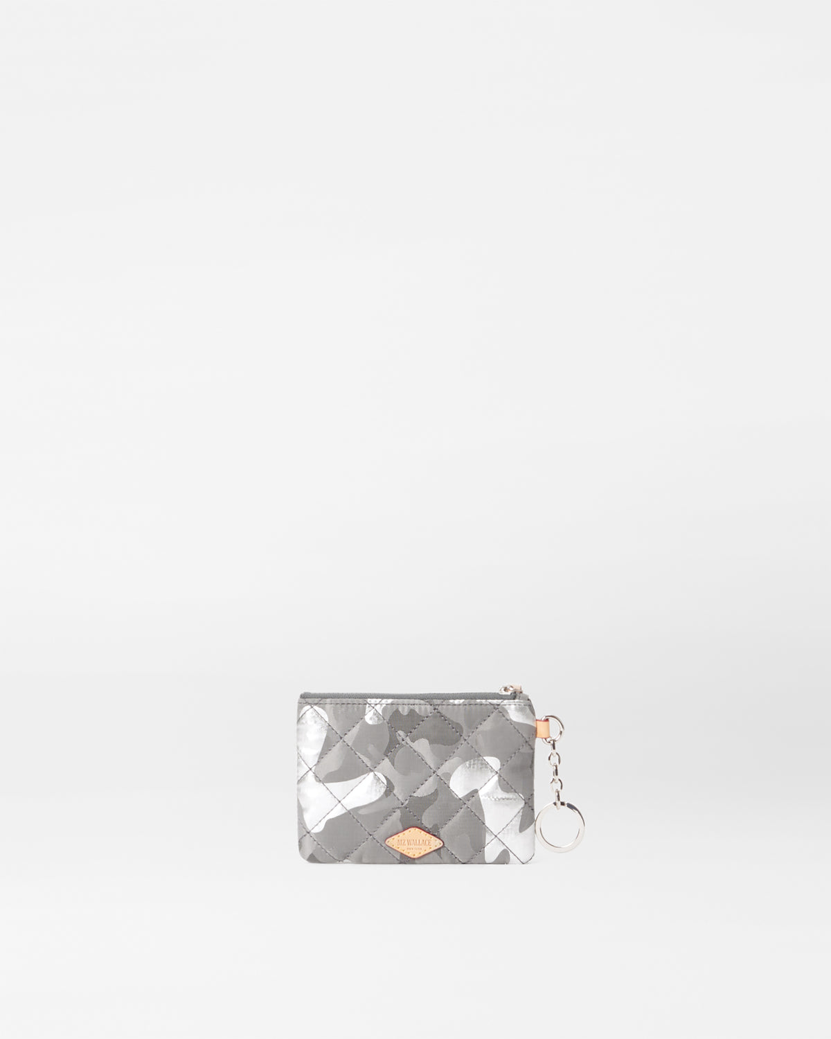 Silver Metallic Camo Flat Metro Key Pouch