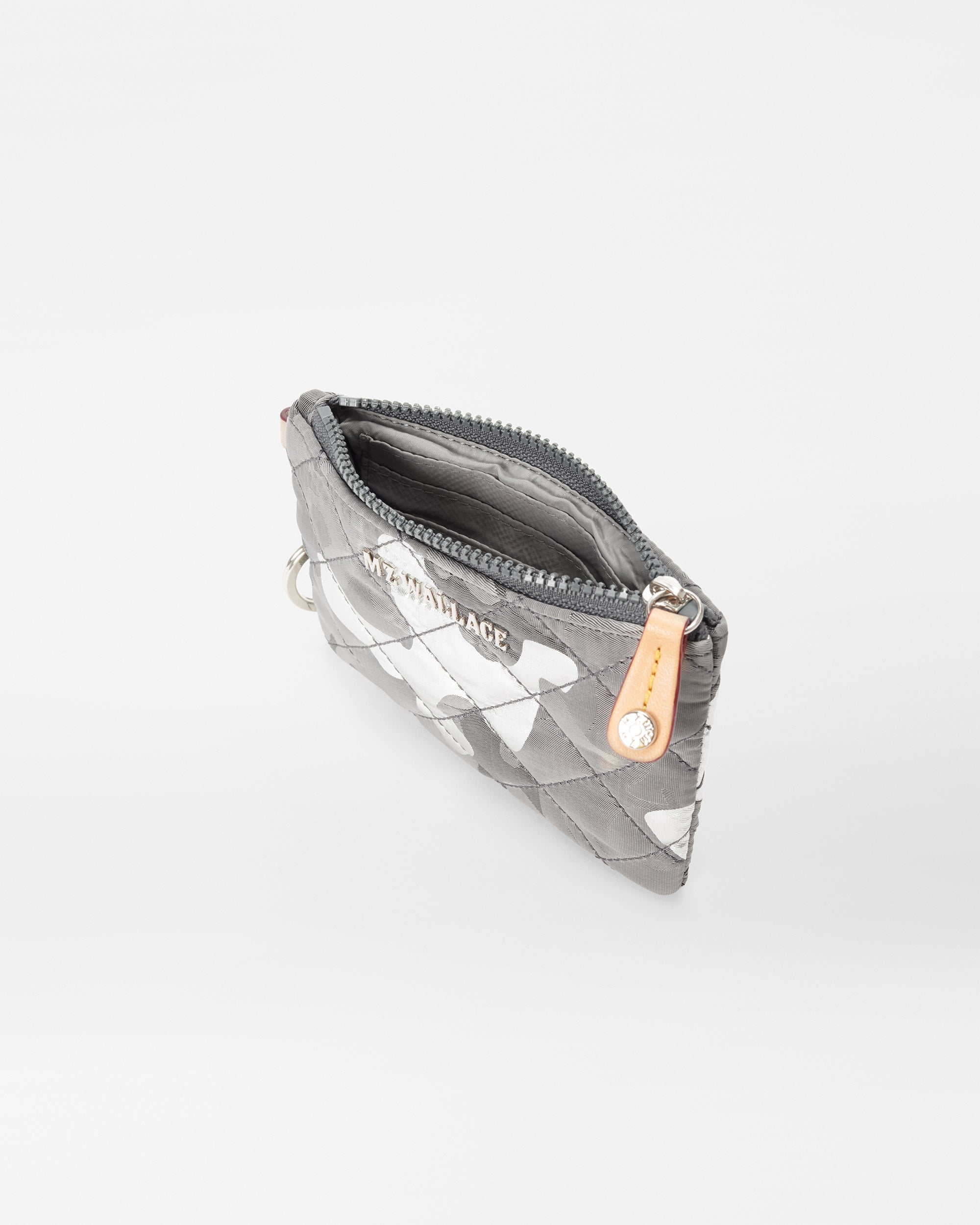 Silver Metallic Camo Flat Metro Key Pouch