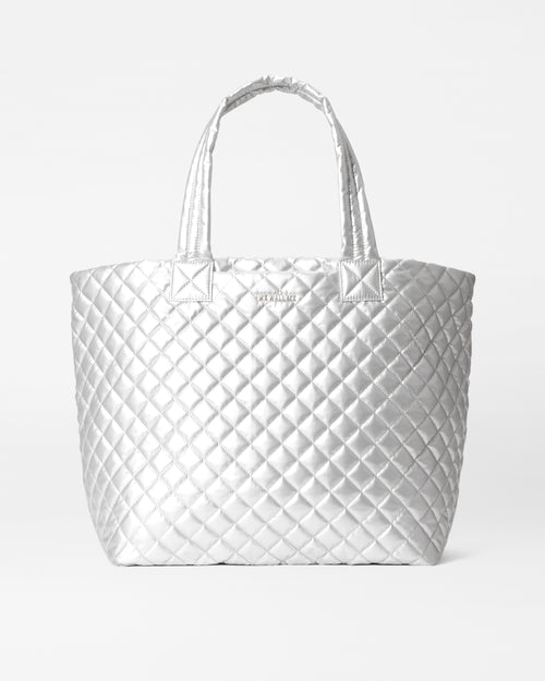 Matte Silver Large Metro Tote Deluxe
