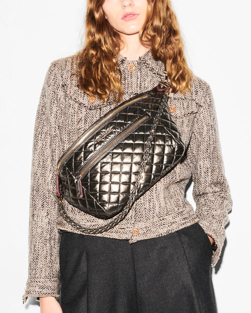 Moondust Metallic Lacquer Crosby Crossbody Sling Bag