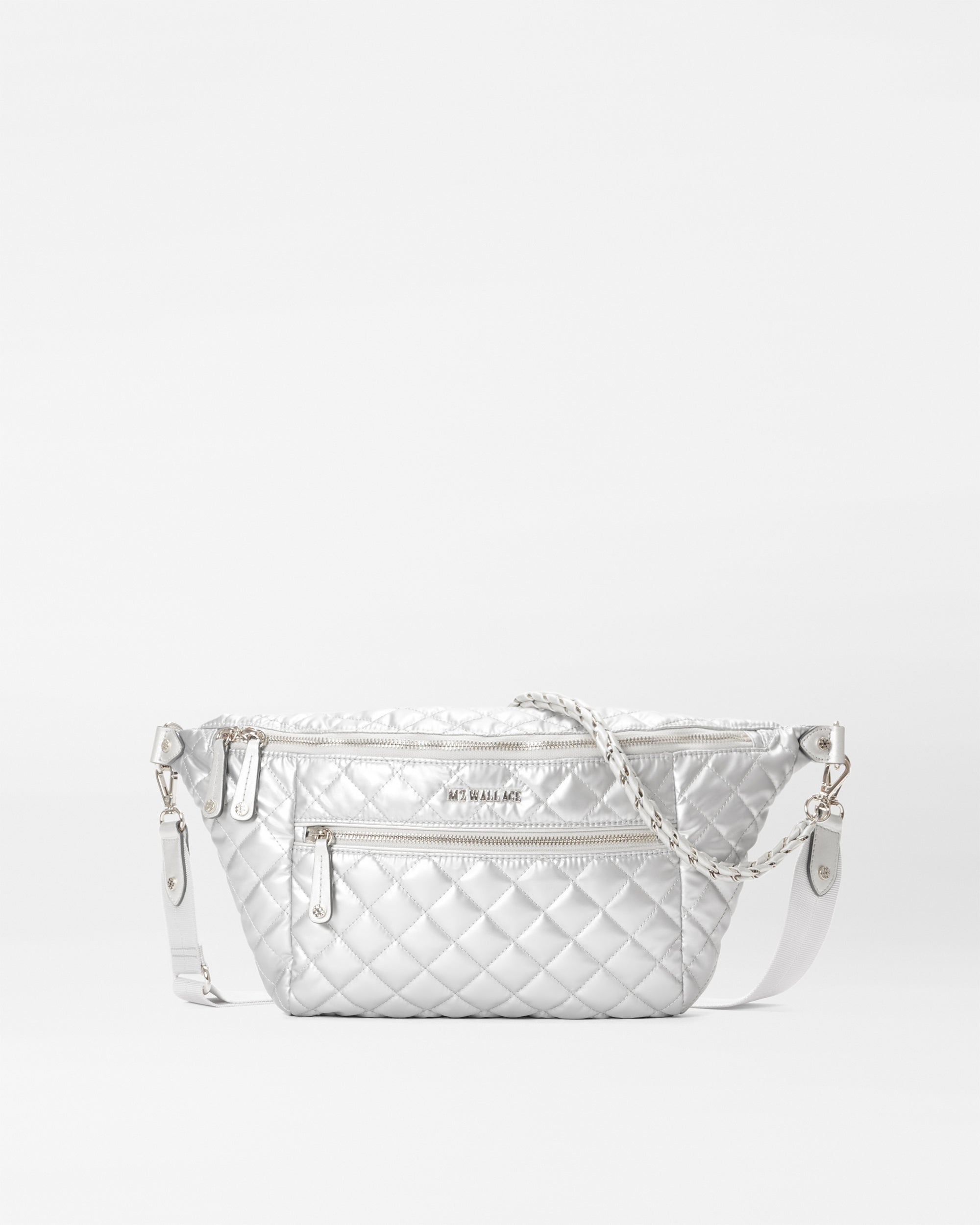 Matte Silver Crosby Crossbody Sling Bag