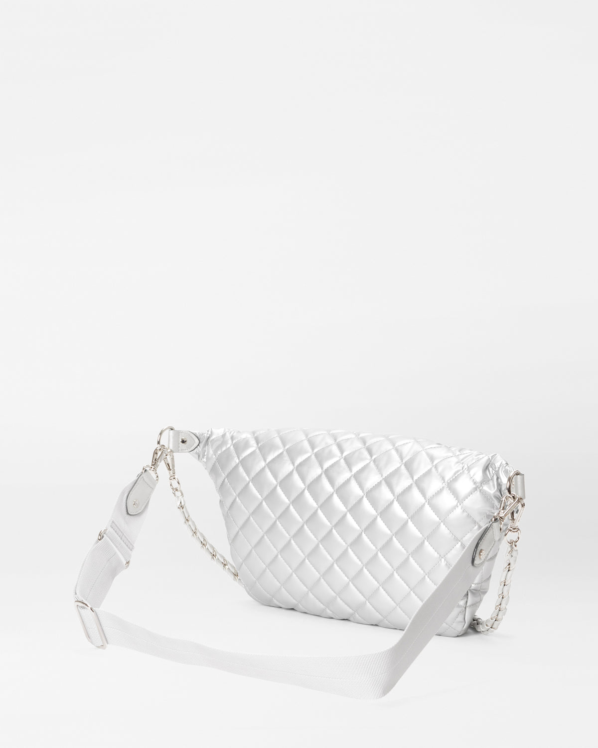 Matte Silver Crosby Crossbody Sling Bag