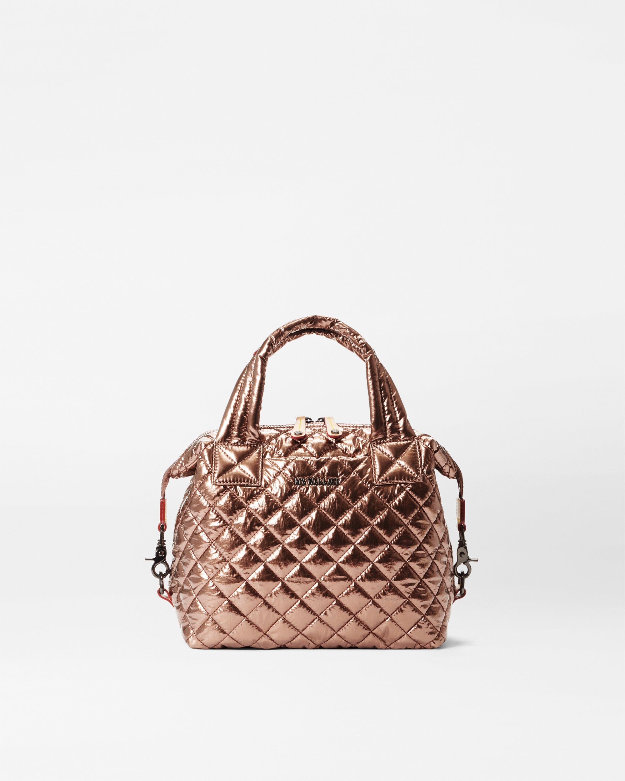 Small Sutton Deluxe Quilted Crossbody Bag in Copper Metallic Lacquer MZ Wallace