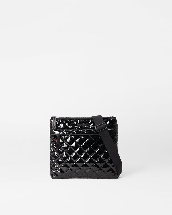 Black Lacquer Metro Flat Crossbody