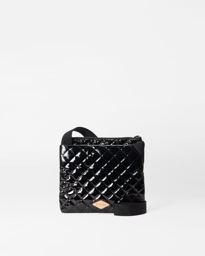 Black Lacquer Metro Flat Crossbody