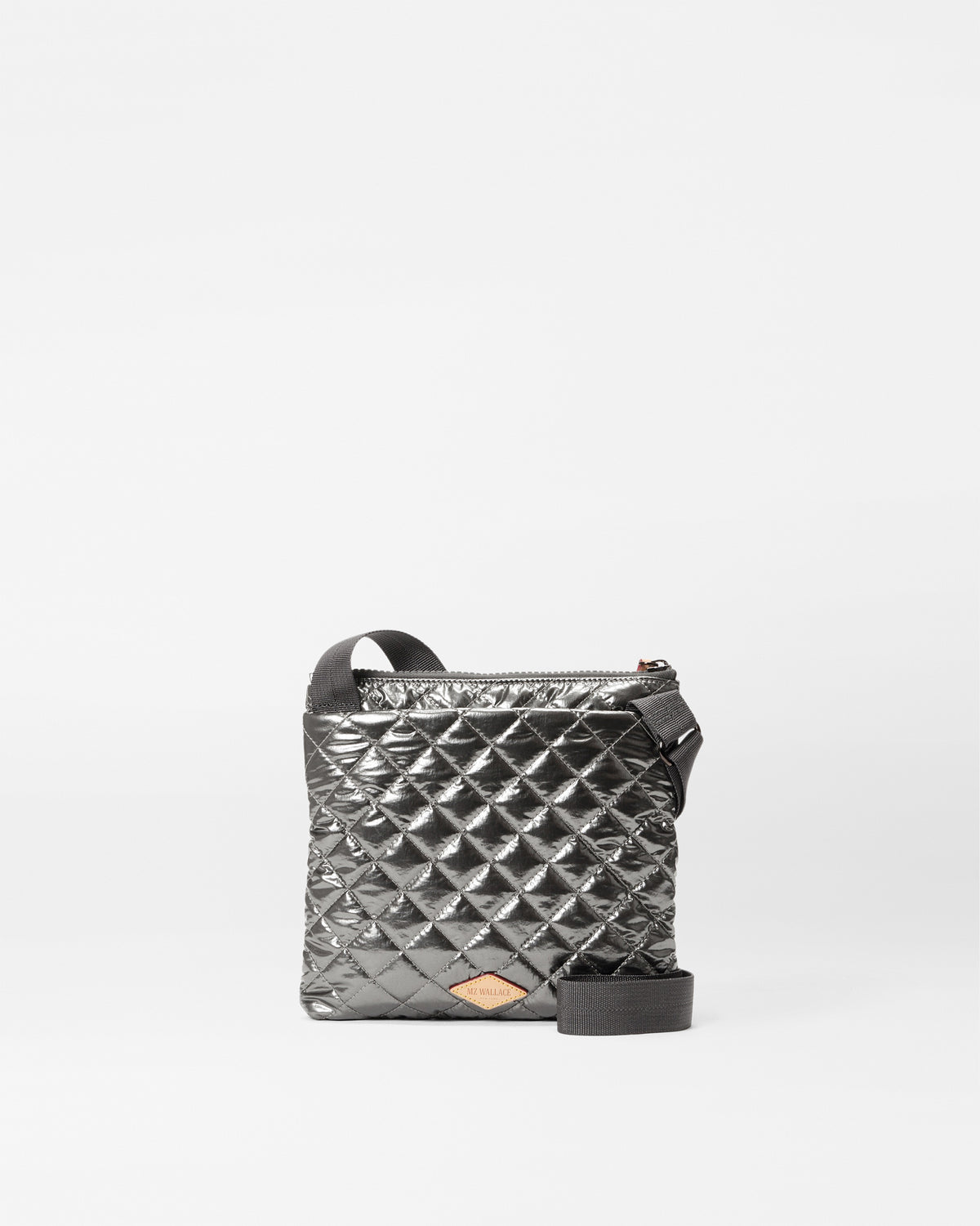 Pewter Metallic Metro Flat Crossbody