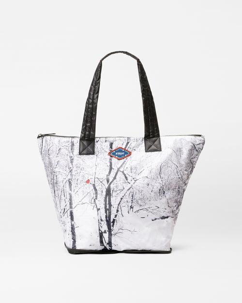 Winter Cardinal Print Packable Market Tote