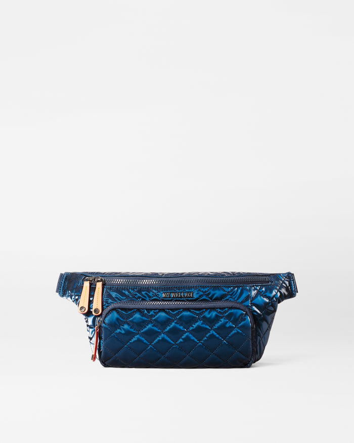 MZ Wallace Quilted Nylon Waist Bag - Blue Waist Bags, Handbags - WMZWA37838