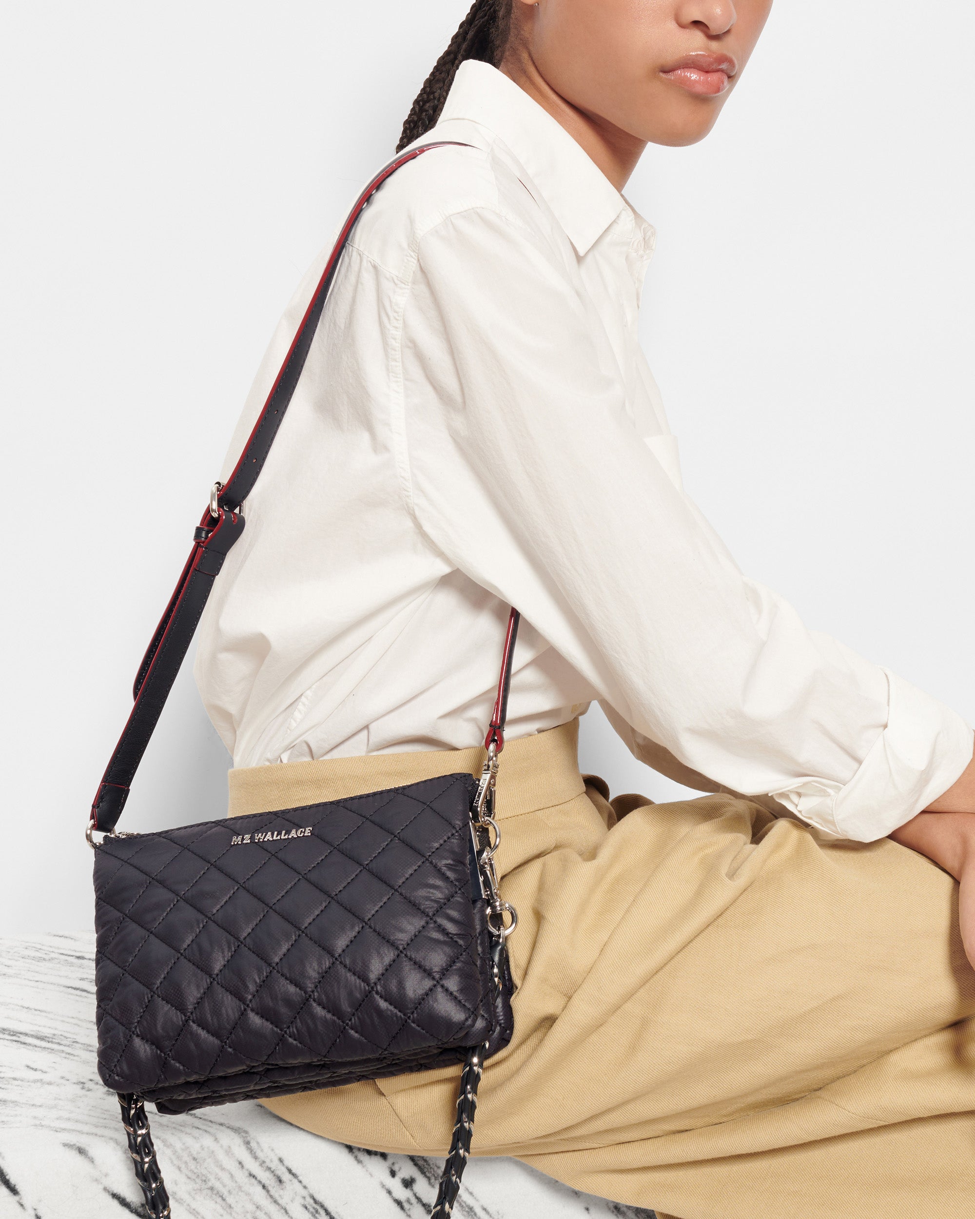 Crosby Pippa Quilted Handbag in Black MZ Wallace