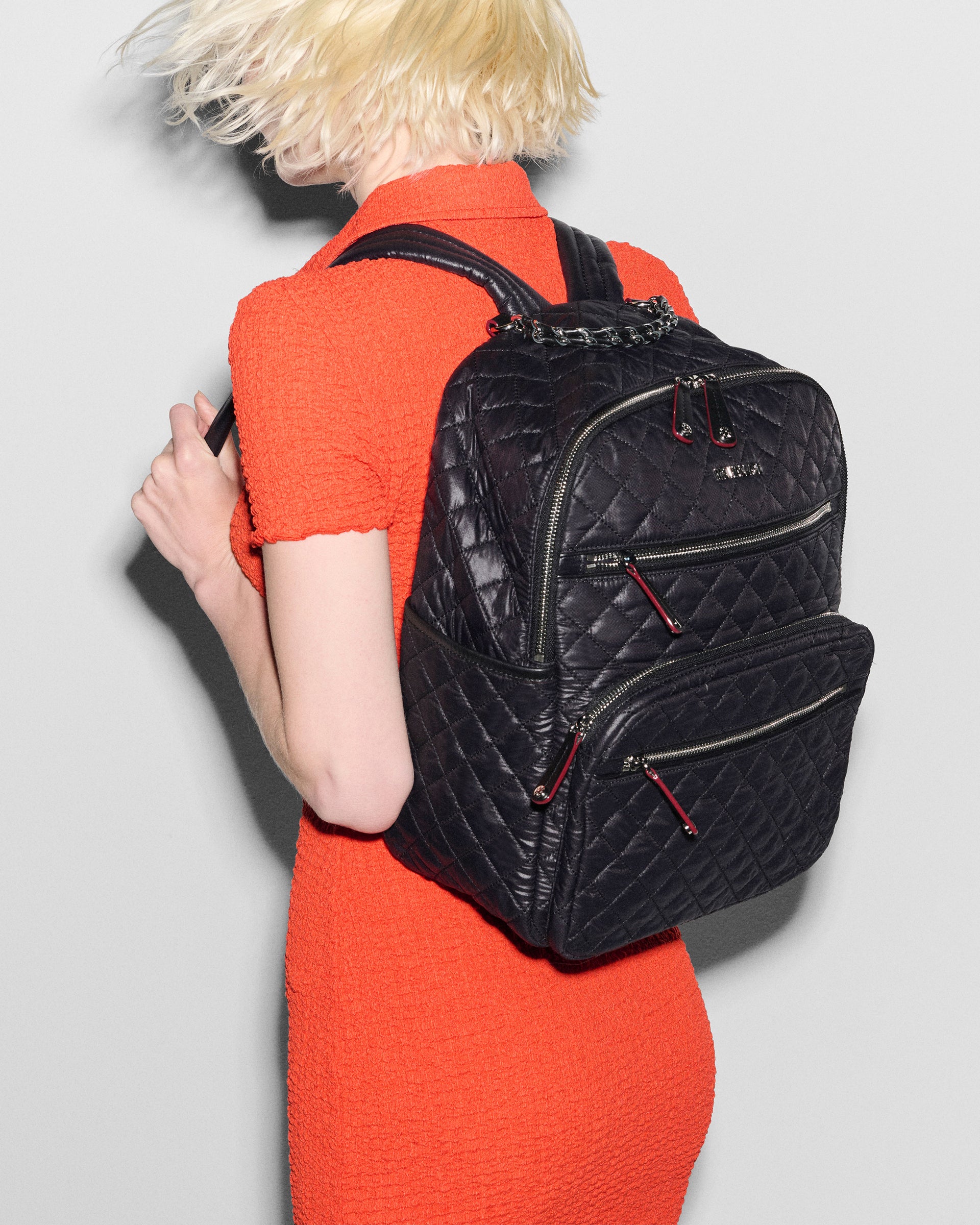 Crosby Quilted Backpack in Black | MZ Wallace