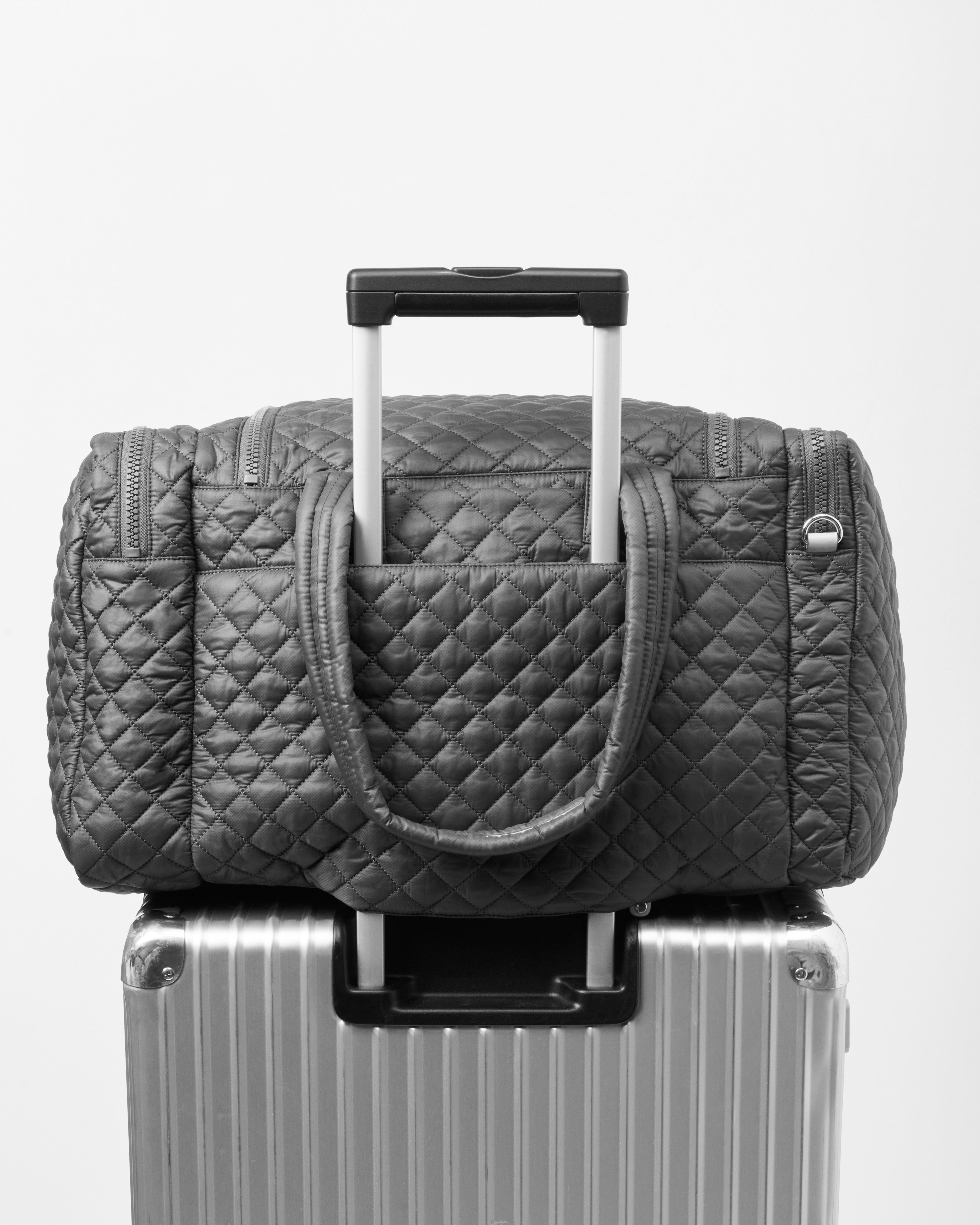 Black quilted weekend discount bag