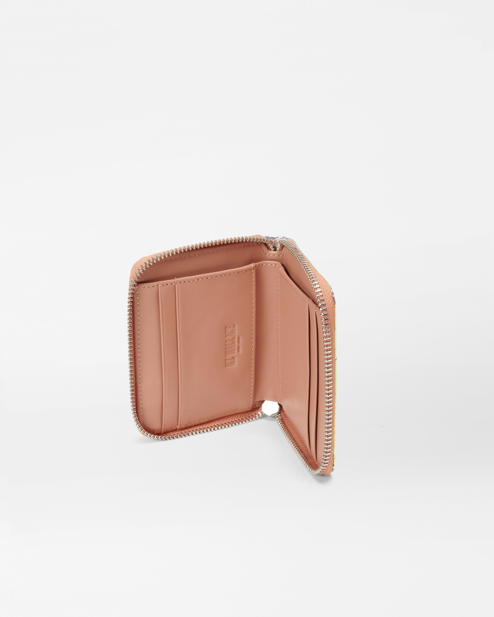 Pink Opal Leather Small Zip Round Wallet