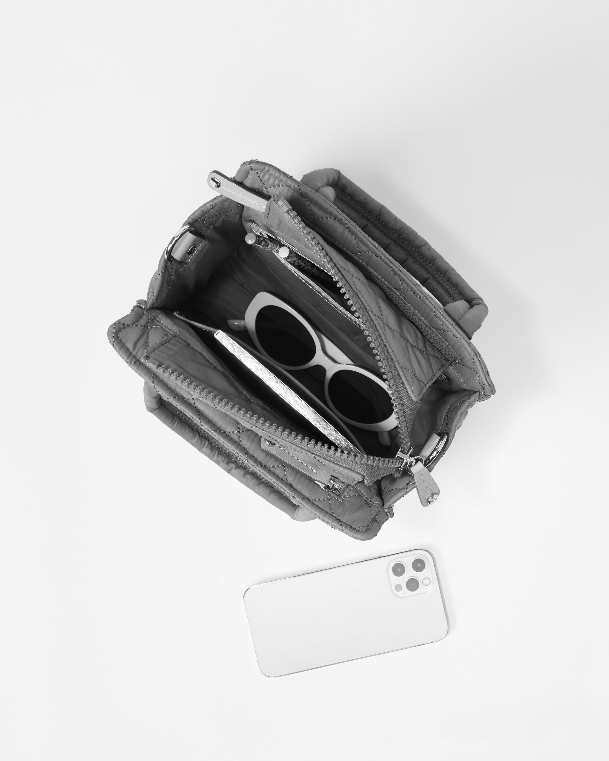 Mini Box Quilted Handbag in Black
