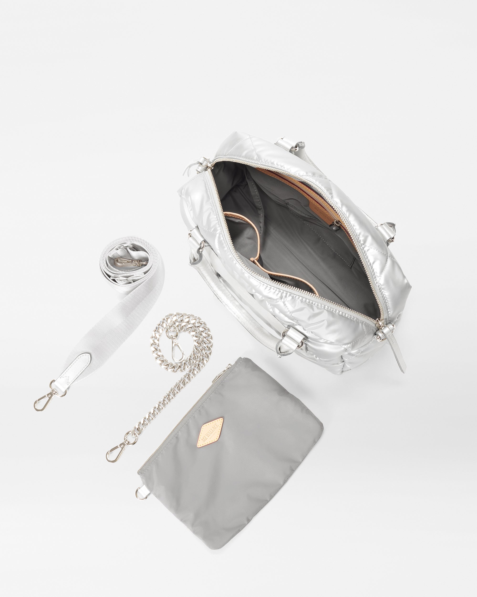 Matte Silver Madison Satchel