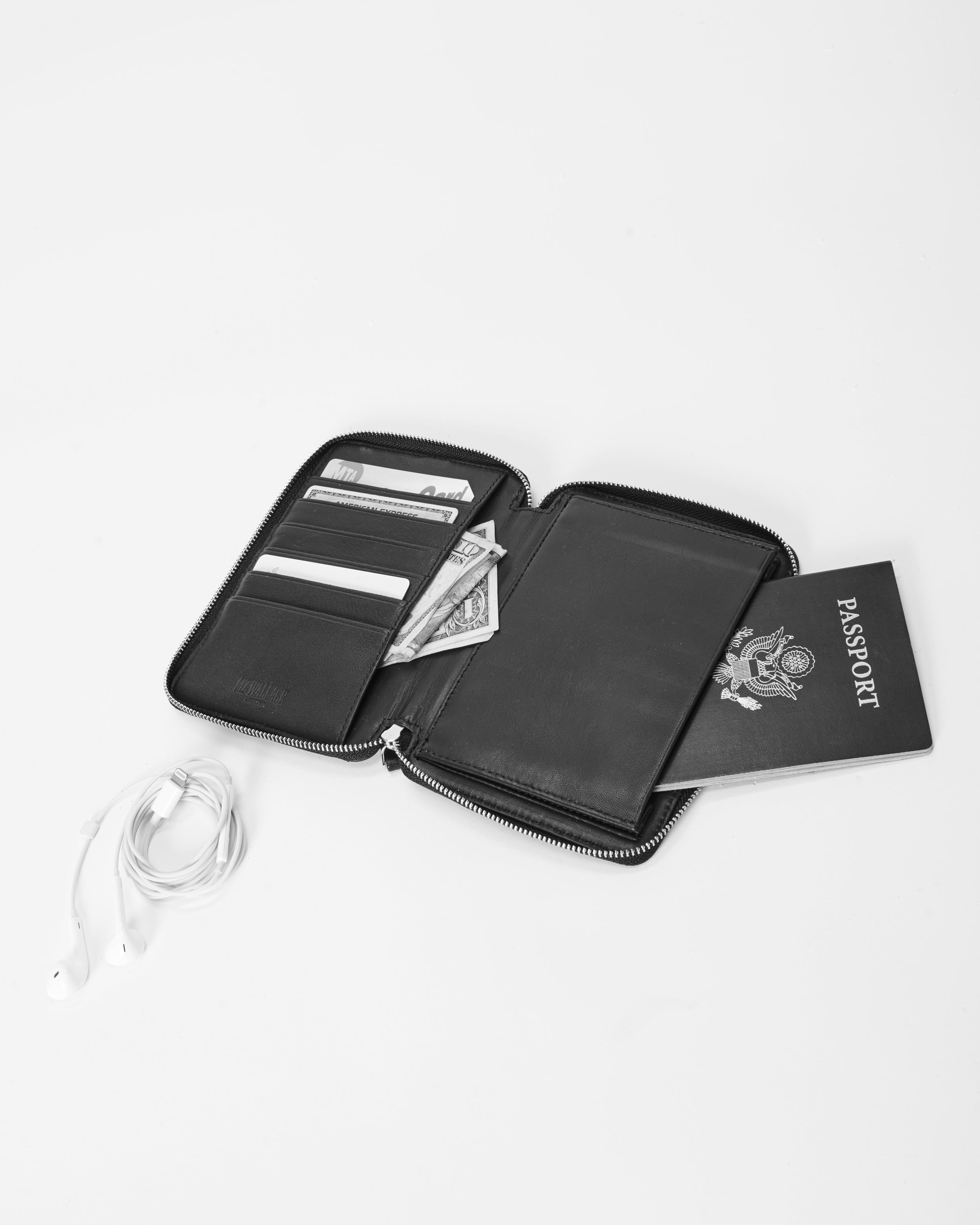 Passport Organizer-Silver Metallic Leather - prop 1