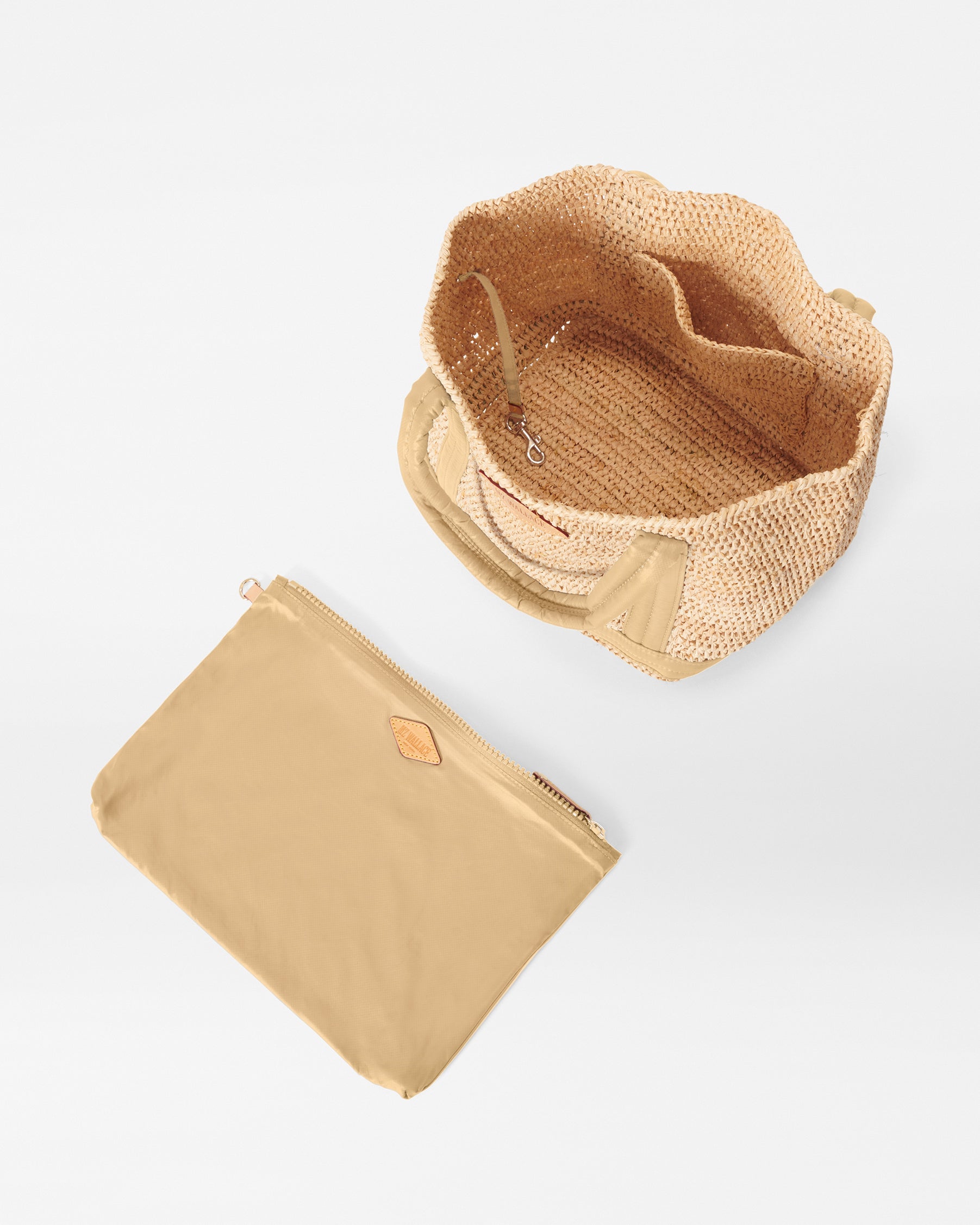 Raffia/Camel Small Raffia Tote - 4