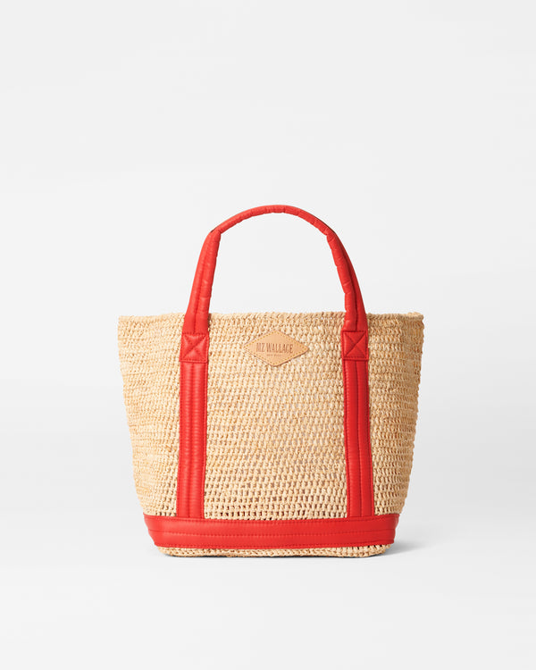 Small Raffia Tote-Raffia/Cherry