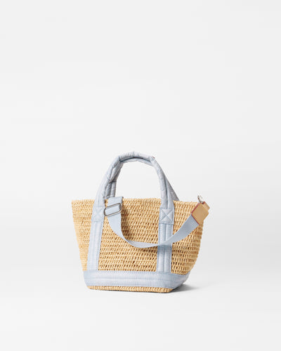 Raffia/Chambray Mini Raffia Tote