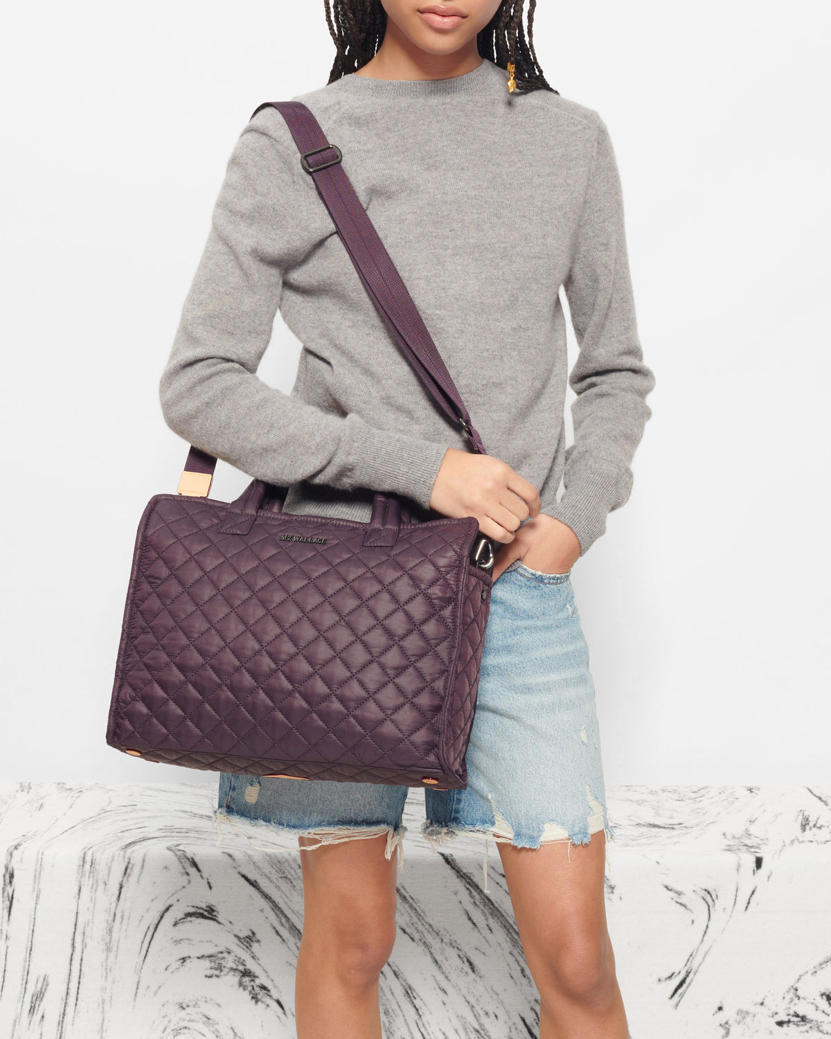 MZ Wallace Raisin Madison Shoulder Bag in Purple