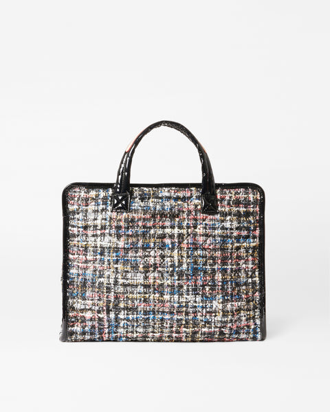 Medium Metro Box Tote Bag in Midnight Sparkle Boucle | MZ Wallace