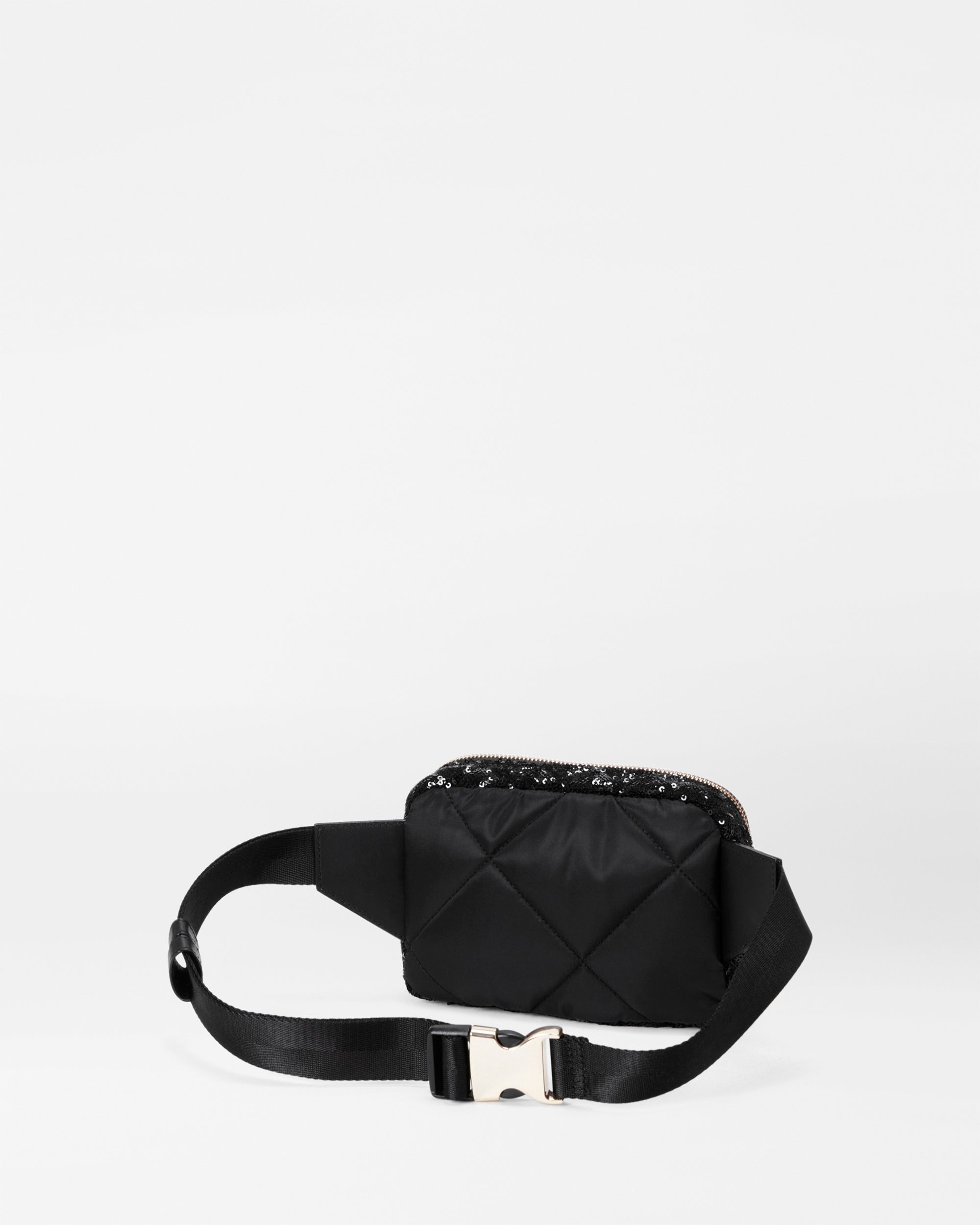 Black clearance sequin bumbag