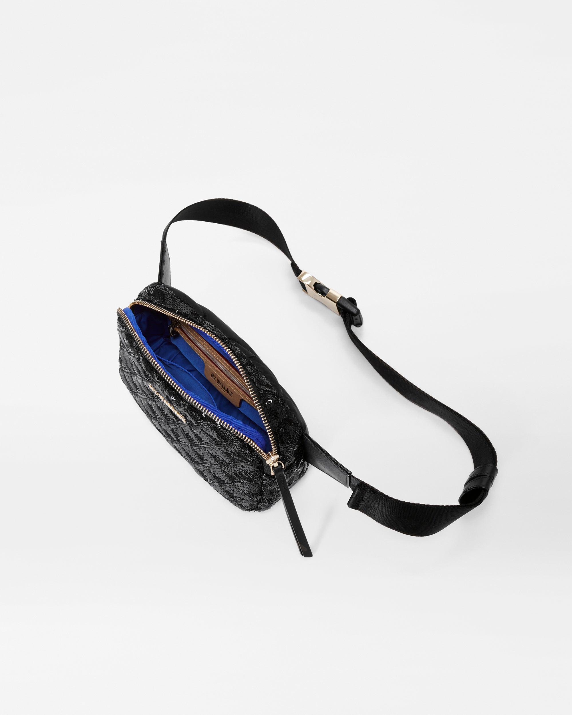 Madison Belt Bag in Black Sequin MZ Wallace