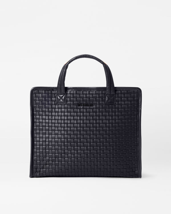 Black Medium Woven Box Tote