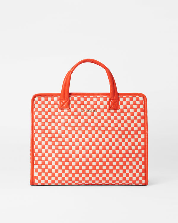 Sandshell/Poppy Woven Medium Woven Box Tote