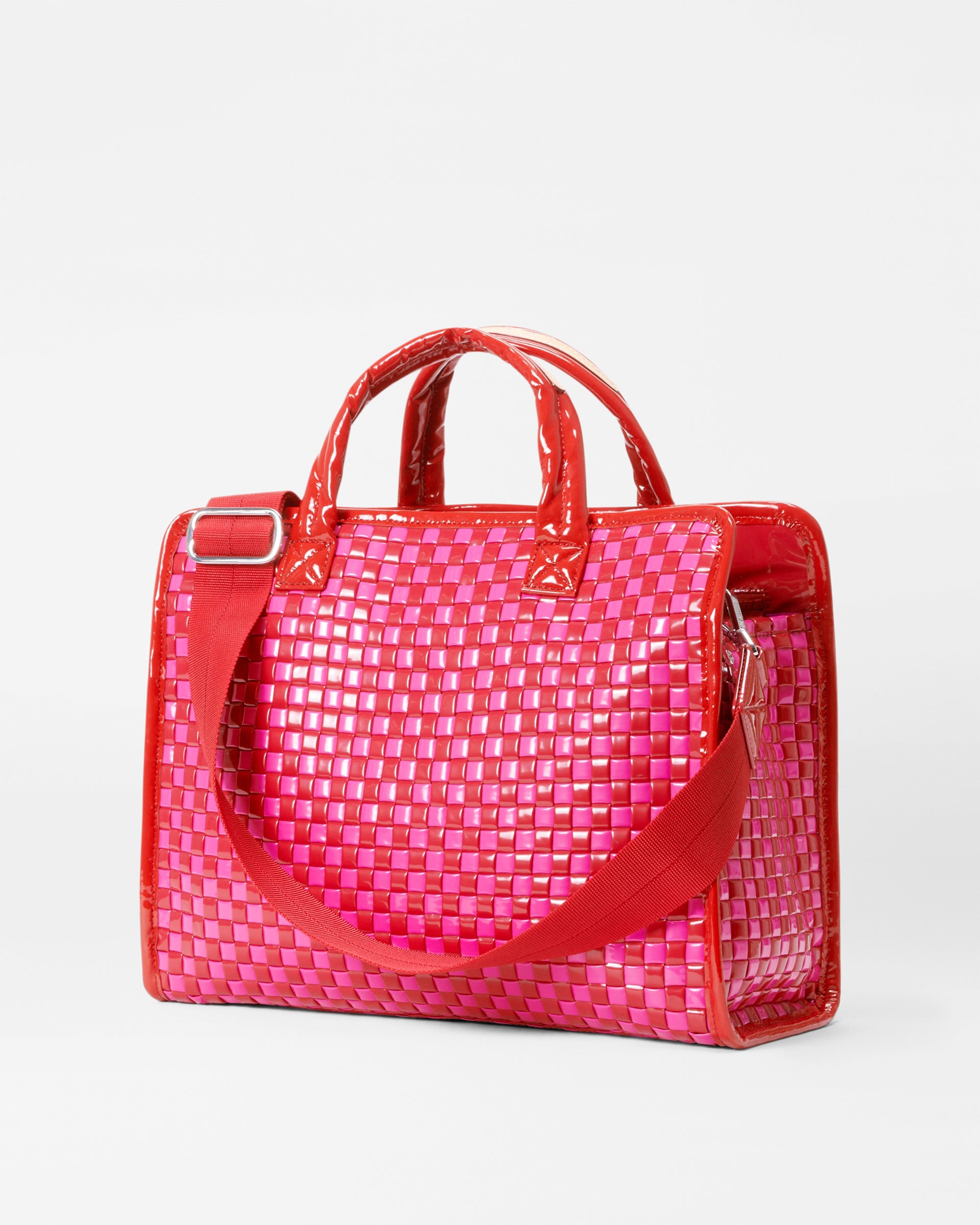 Candy Lacquer Medium Woven Box Tote