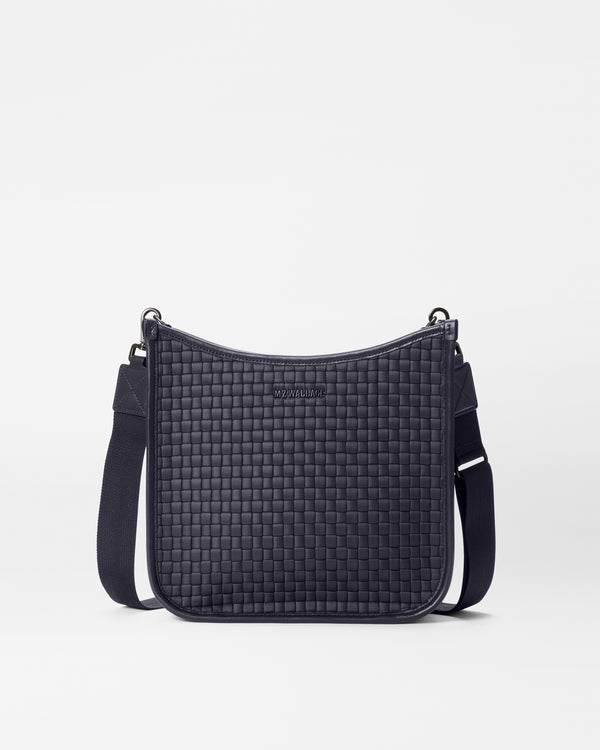 Woven Box Crossbody-Black