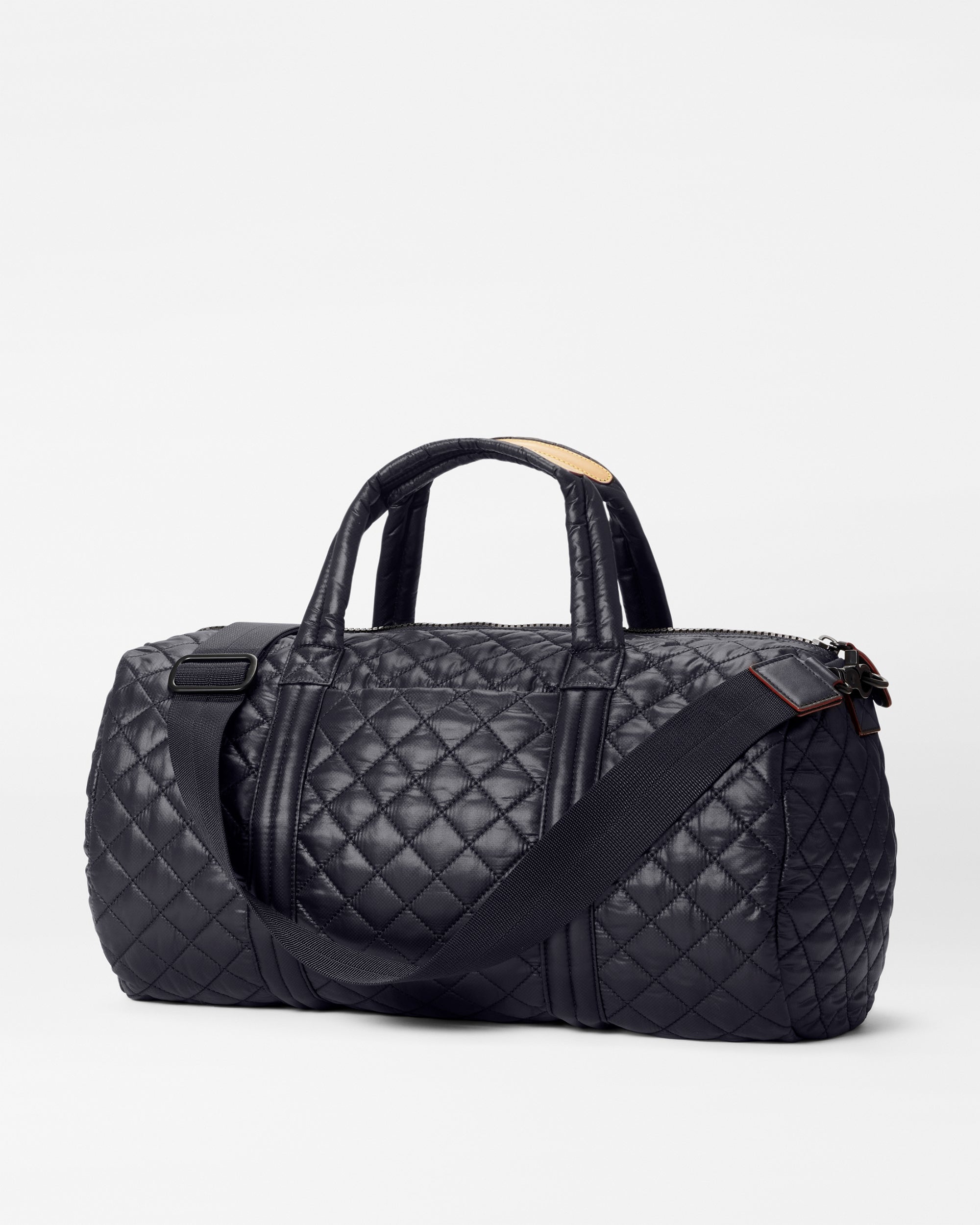 Black quilted duffle discount bag