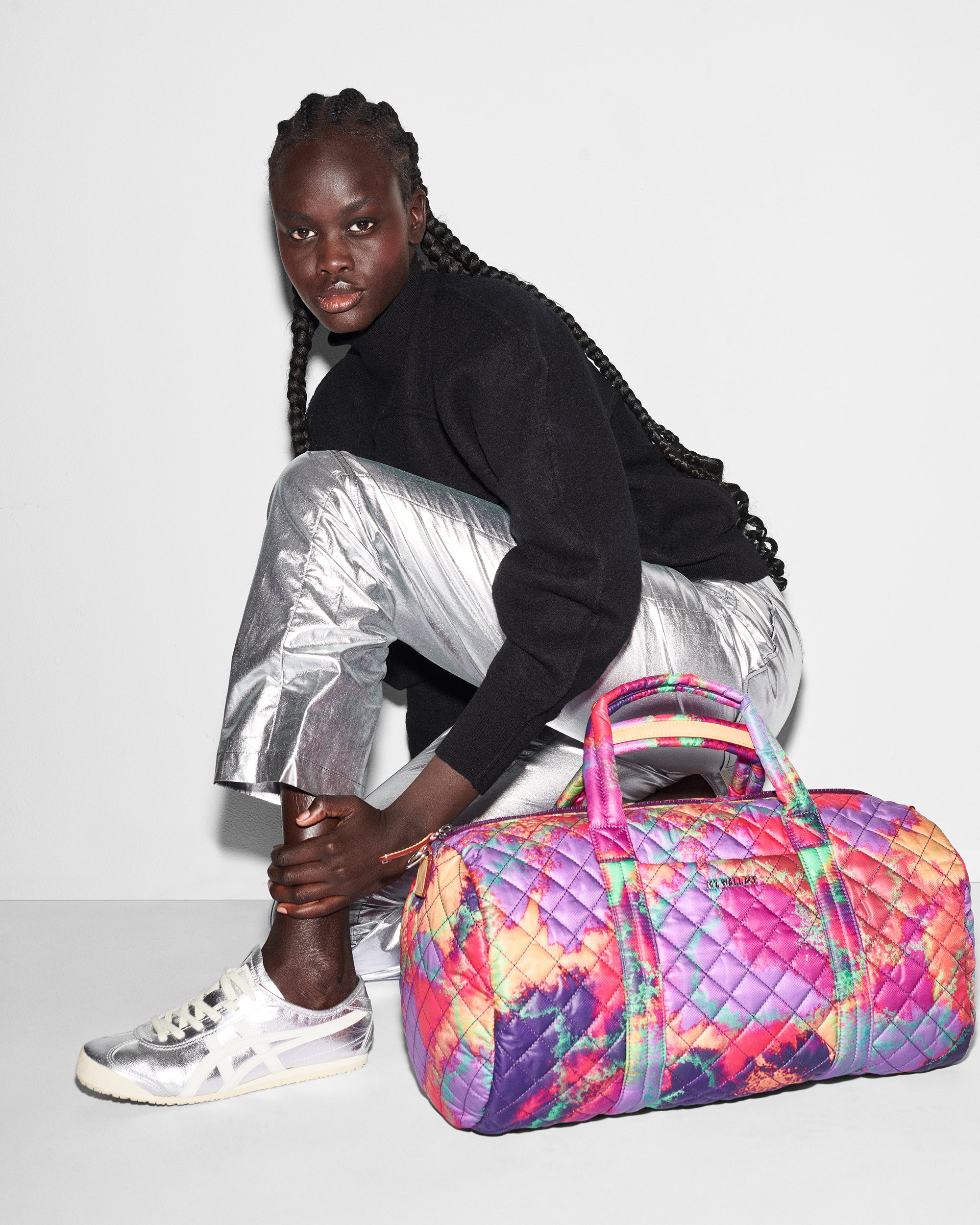 Iridescent duffle sale bag