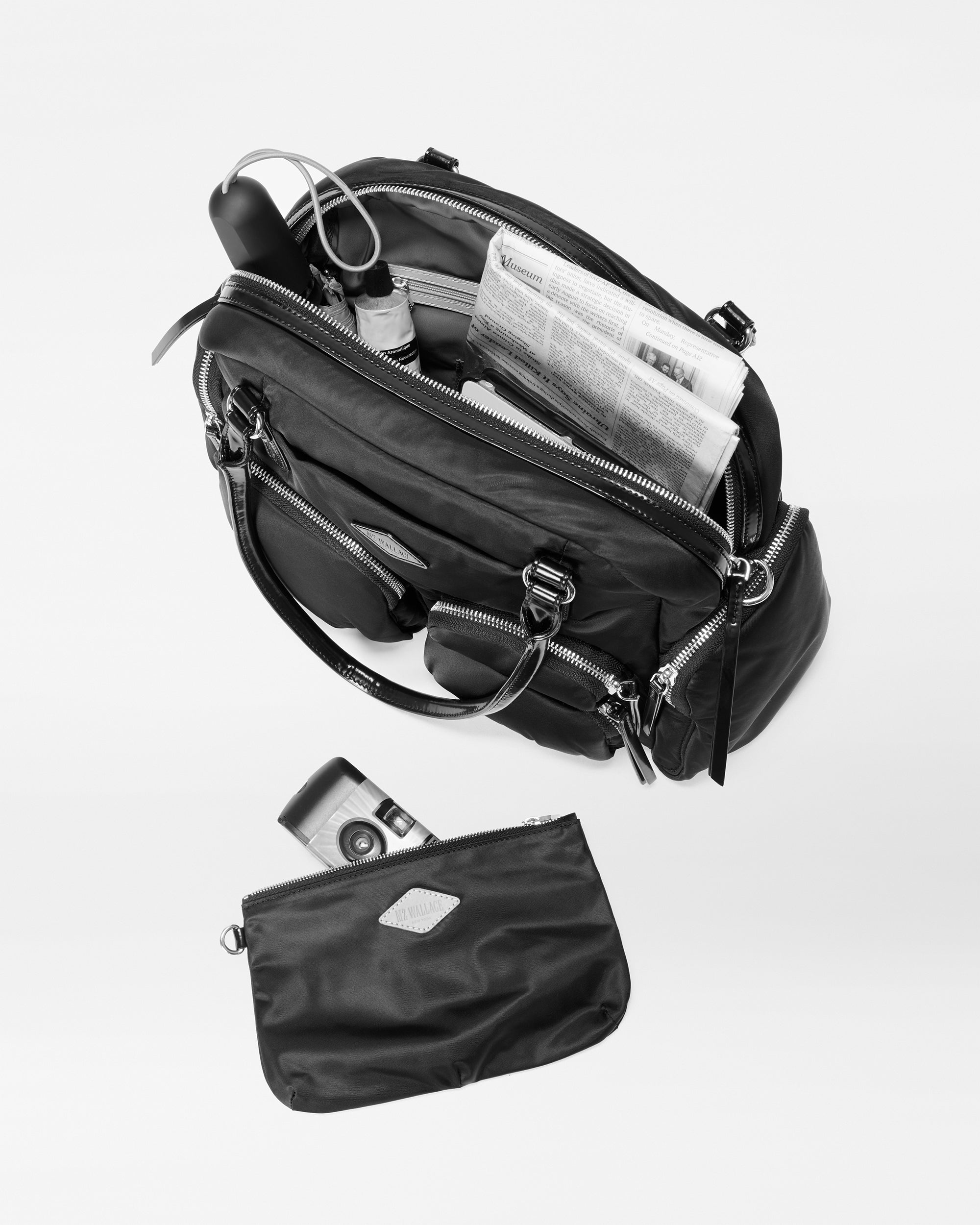 Chelsea Everday Nylon Shoulder Bag in Black MZ Wallace