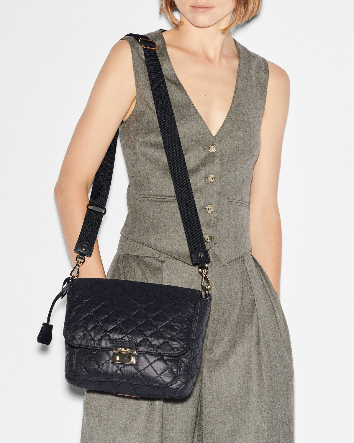 Black Medium Crosby Lock Crossbody