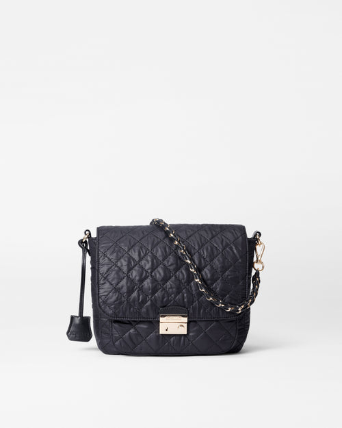 Crosby Lock Quilted Crossbody Bag in Black