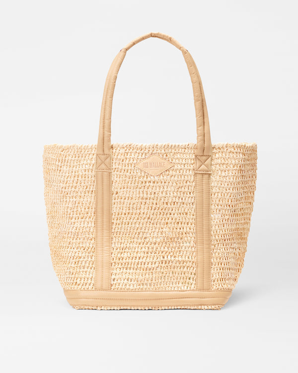 Raffia/Camel Medium Raffia Tote