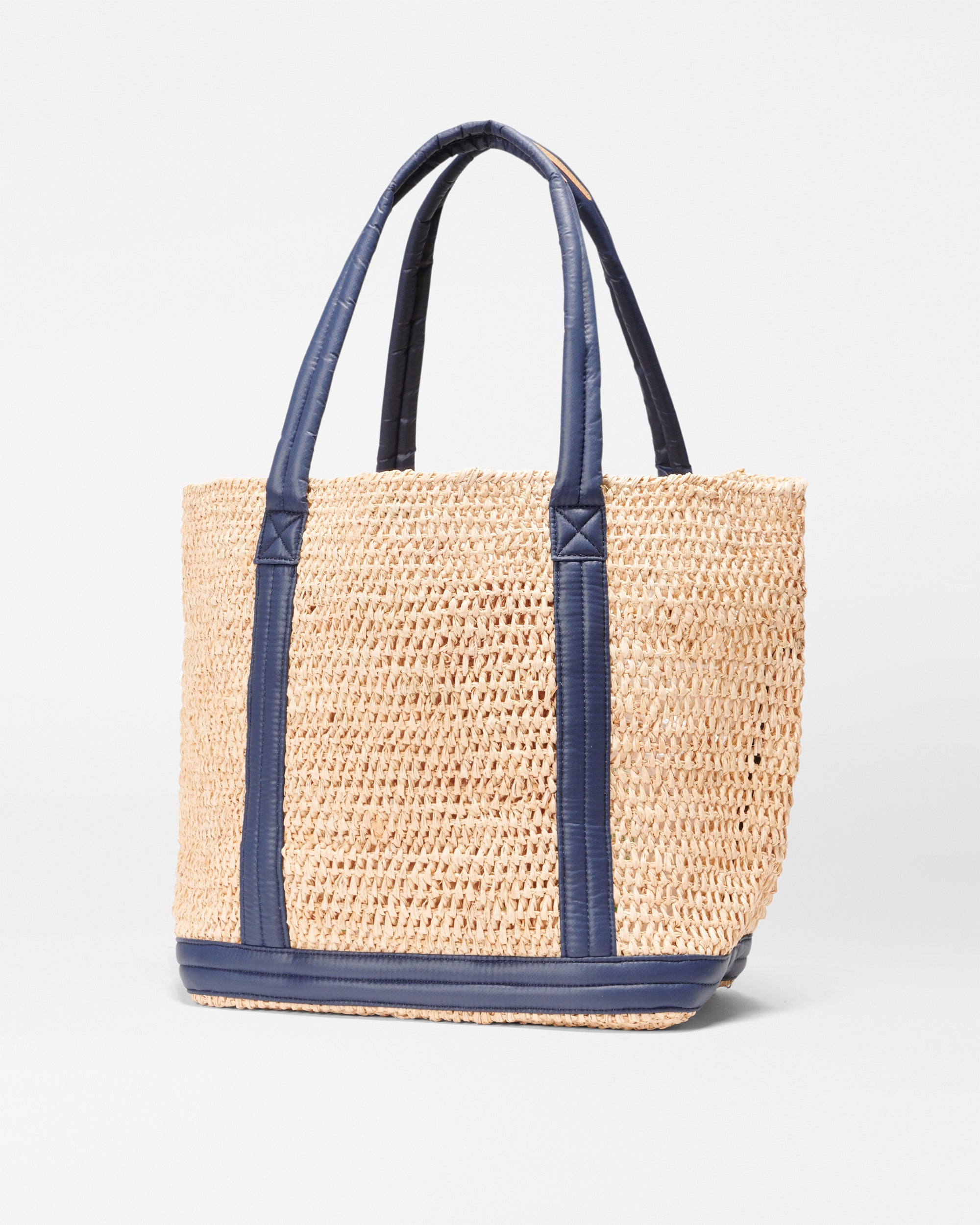 Raffia Navy Medium Raffia Tote