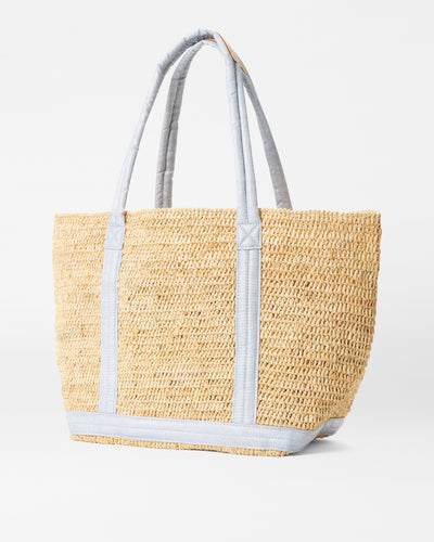 Raffia/Chambray Medium Raffia Tote