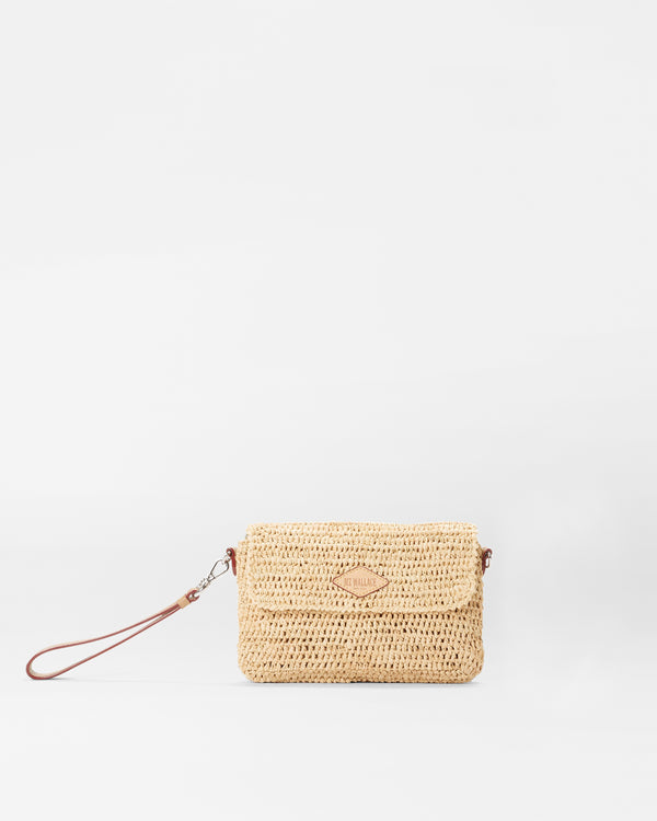 Raffia/Camel Raffia Convertible Crossbody