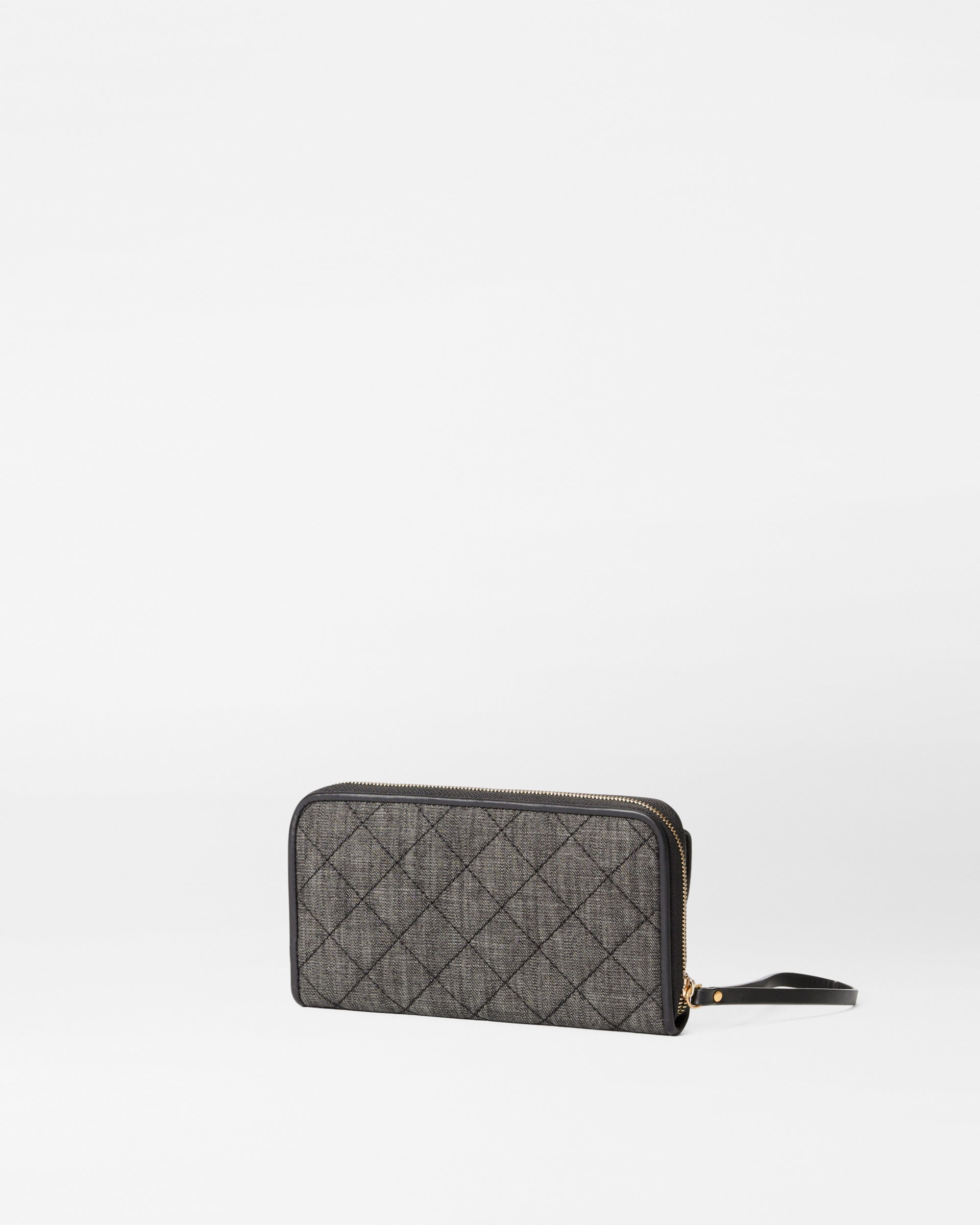 True Charcoal Denim Crosby Lock Wristlet