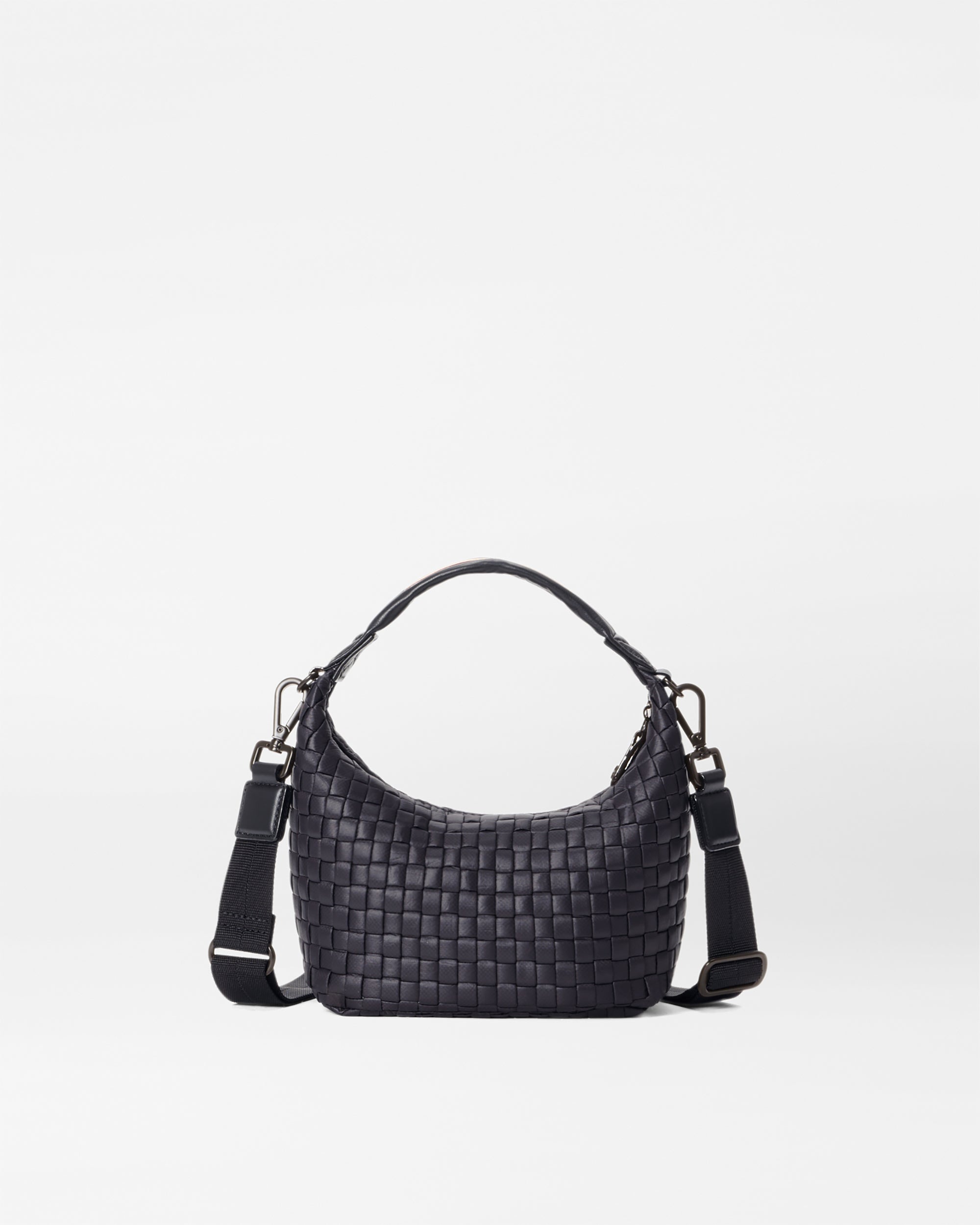 Black Mini Woven Hobo