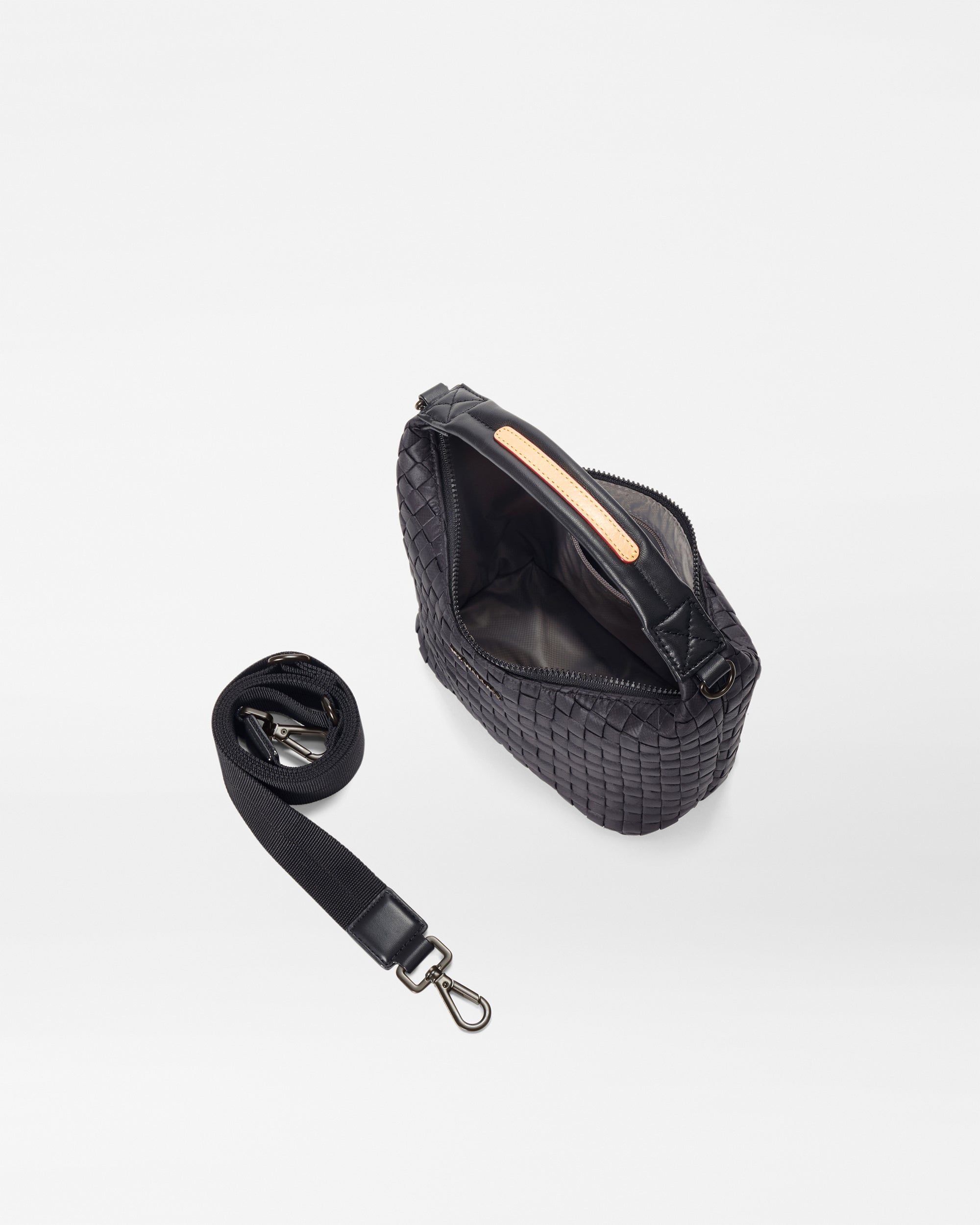 Black Mini Woven Hobo