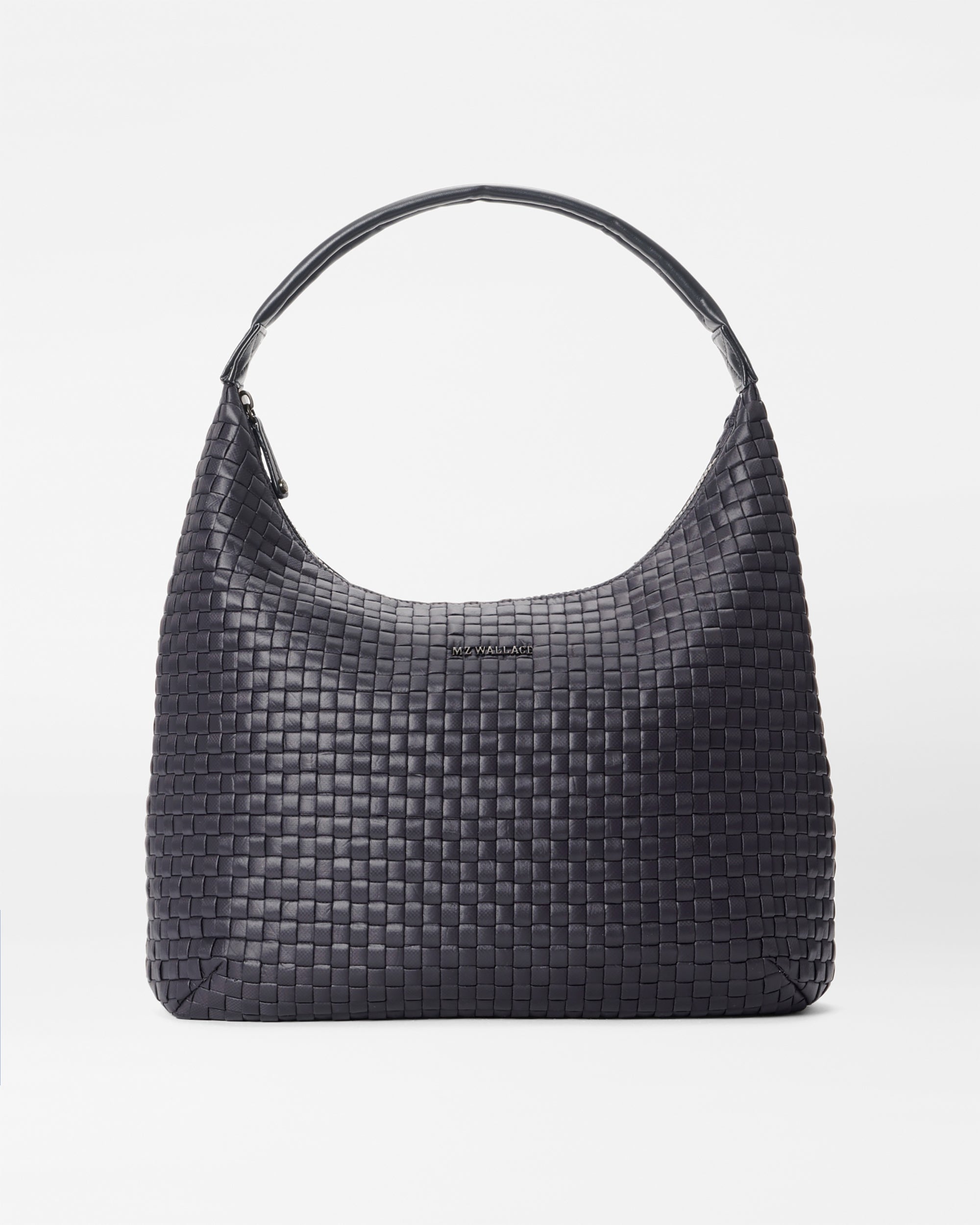 Large Woven Nylon Shoulder Bag in Black | MZ Wallace