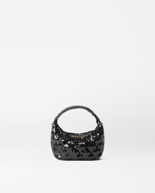 Micro Hobo-Black Sequin